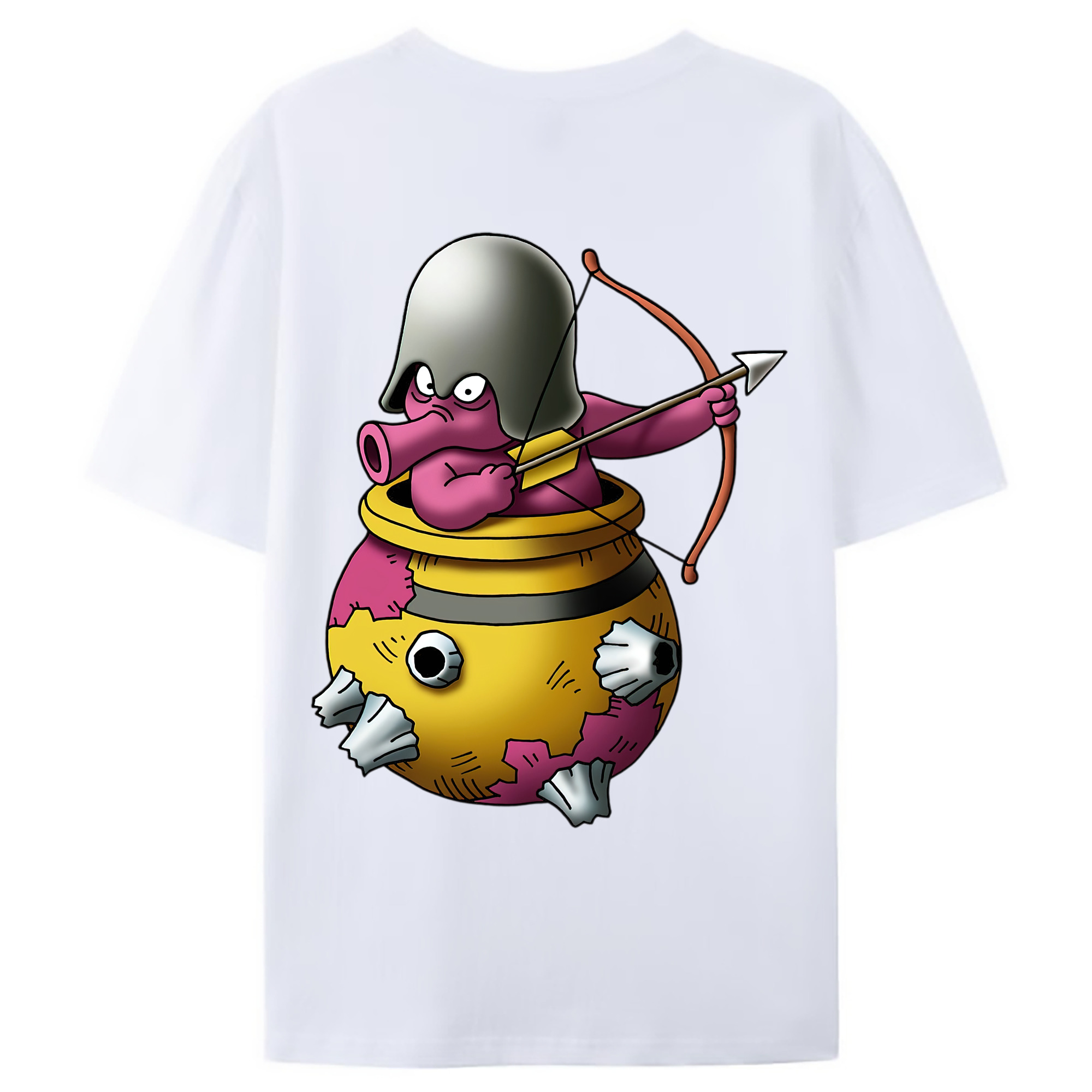（画像用） ドラゴンクエスト Doragon Kuesuto Dragon Quest 綿100％ メンズ半袖Tシャツ（バックプリント） 通気性