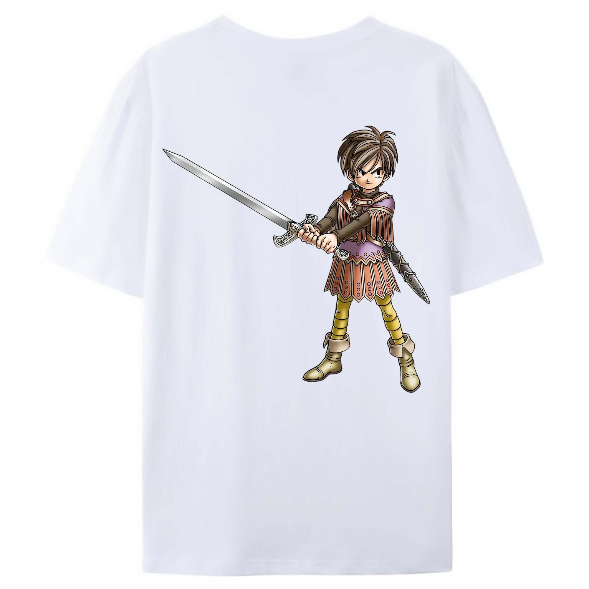 （画像用） ドラゴンクエスト Doragon Kuesuto Dragon Quest 綿100％ メンズ半袖Tシャツ（バックプリント） 通気性