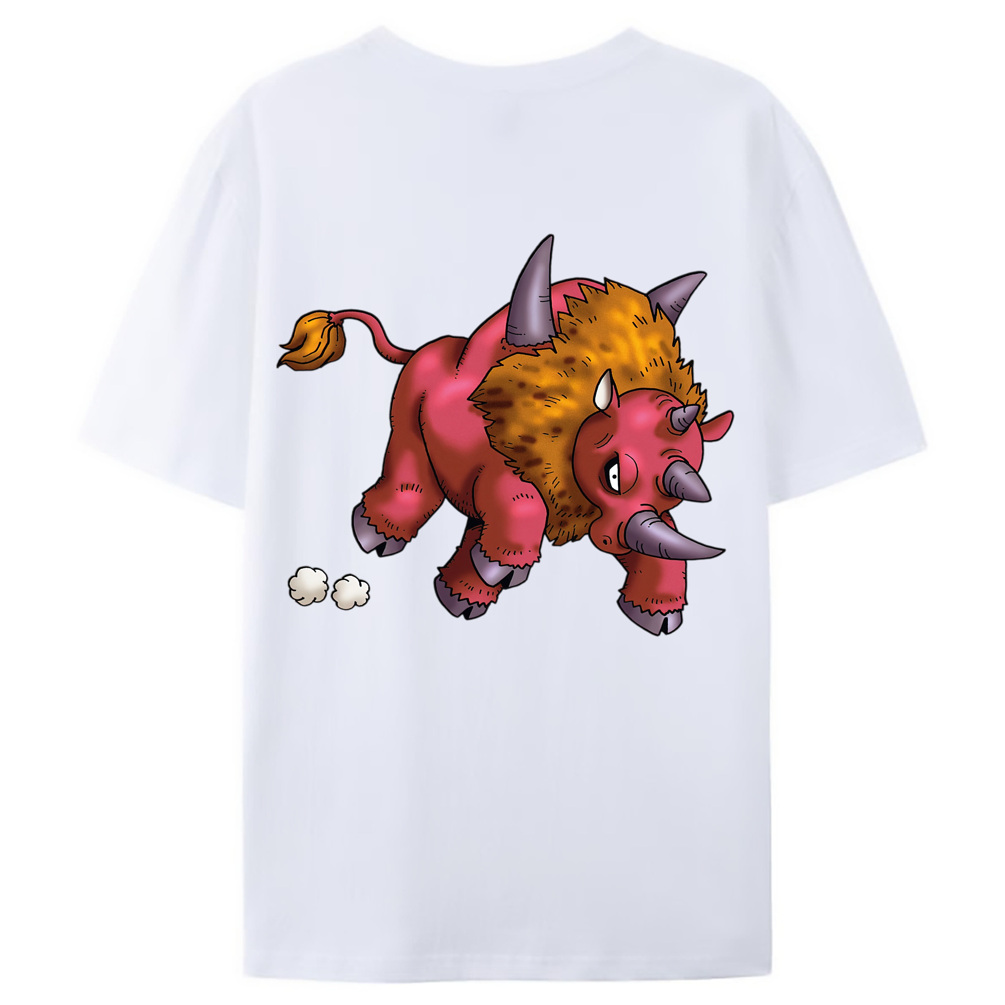 （画像用） ドラゴンクエスト Doragon Kuesuto Dragon Quest 綿100％ メンズ半袖Tシャツ（バックプリント） 通気性
