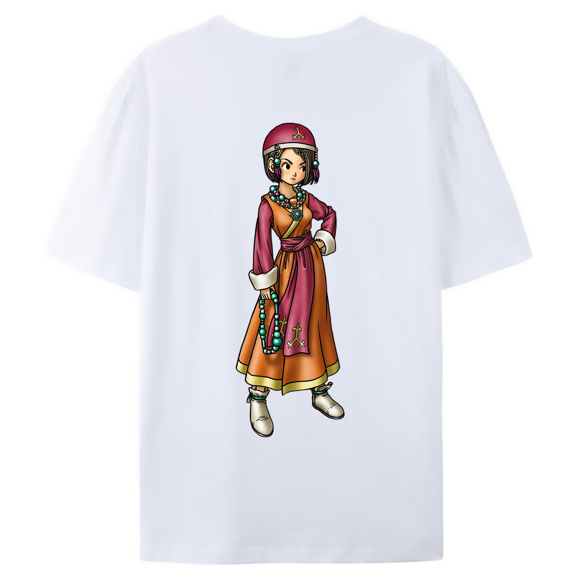 （画像用） ドラゴンクエスト Doragon Kuesuto Dragon Quest 綿100％ メンズ半袖Tシャツ（バックプリント） 通気性