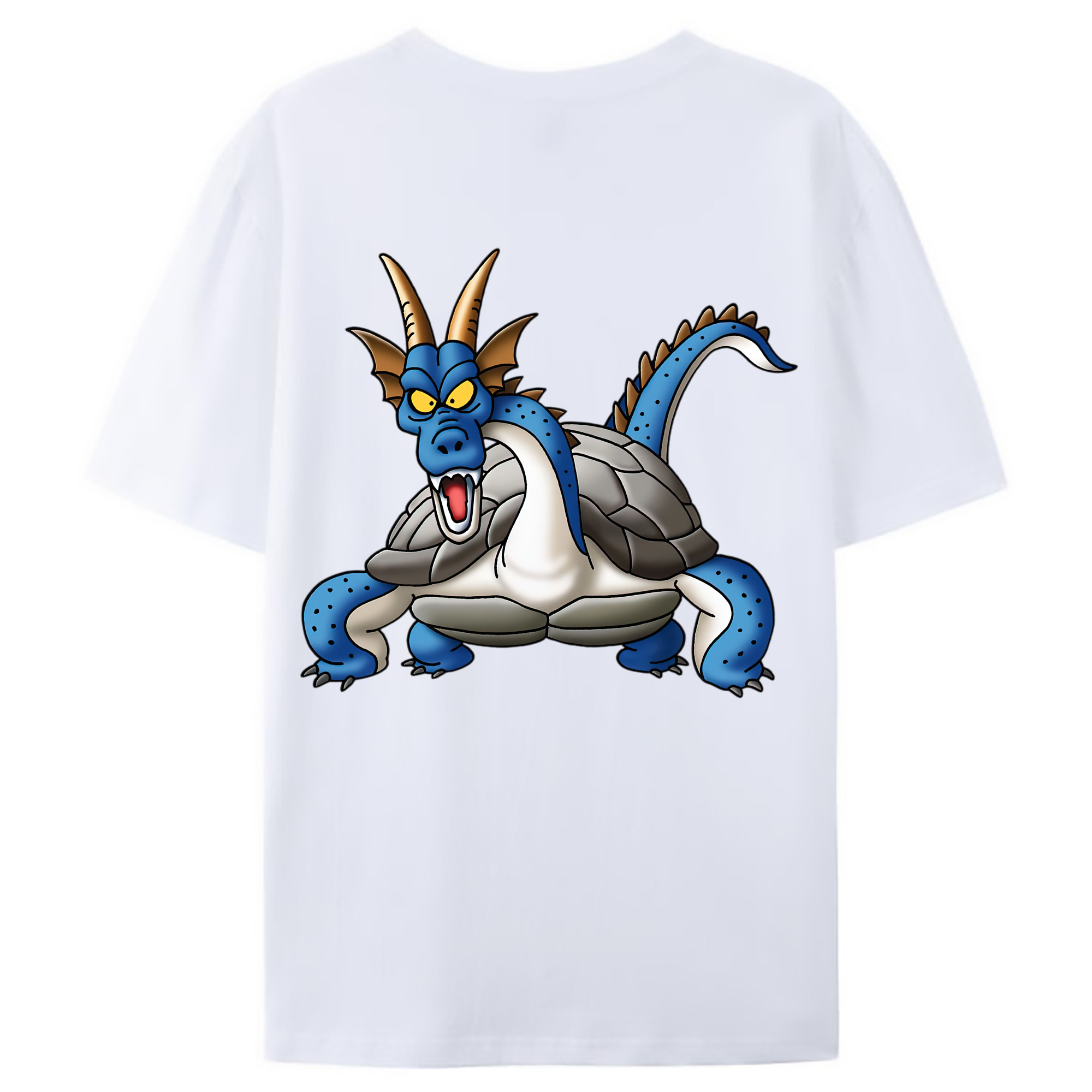 （画像用） ドラゴンクエスト Doragon Kuesuto Dragon Quest 綿100％ メンズ半袖Tシャツ（バックプリント） 通気性