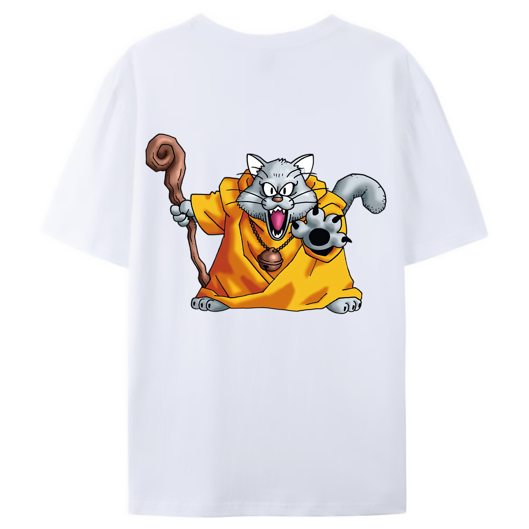 （画像用） ドラゴンクエスト Doragon Kuesuto Dragon Quest 綿100％ メンズ半袖Tシャツ（バックプリント） 通気性