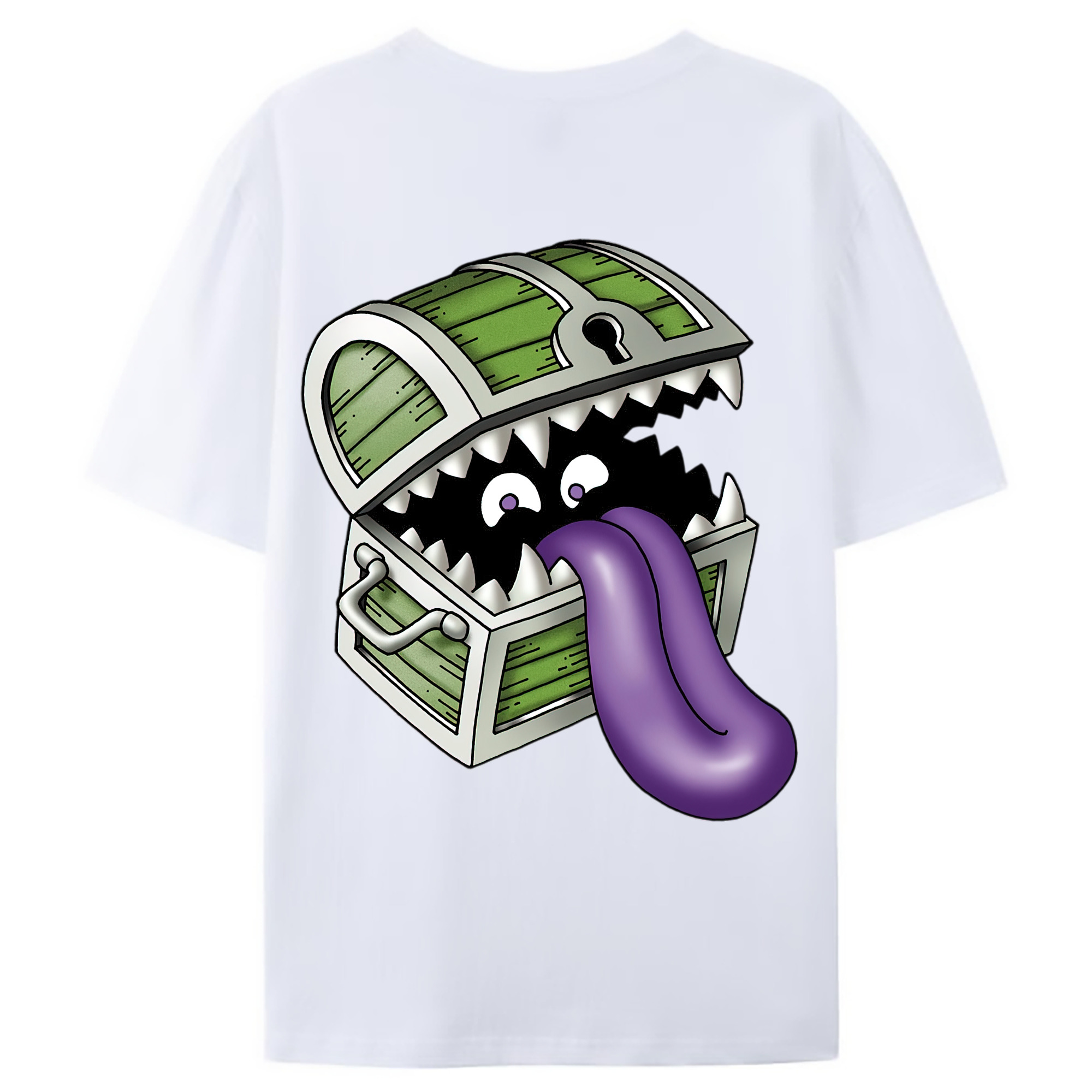 （画像用） ドラゴンクエスト Doragon Kuesuto Dragon Quest 綿100％ メンズ半袖Tシャツ（バックプリント） 通気性