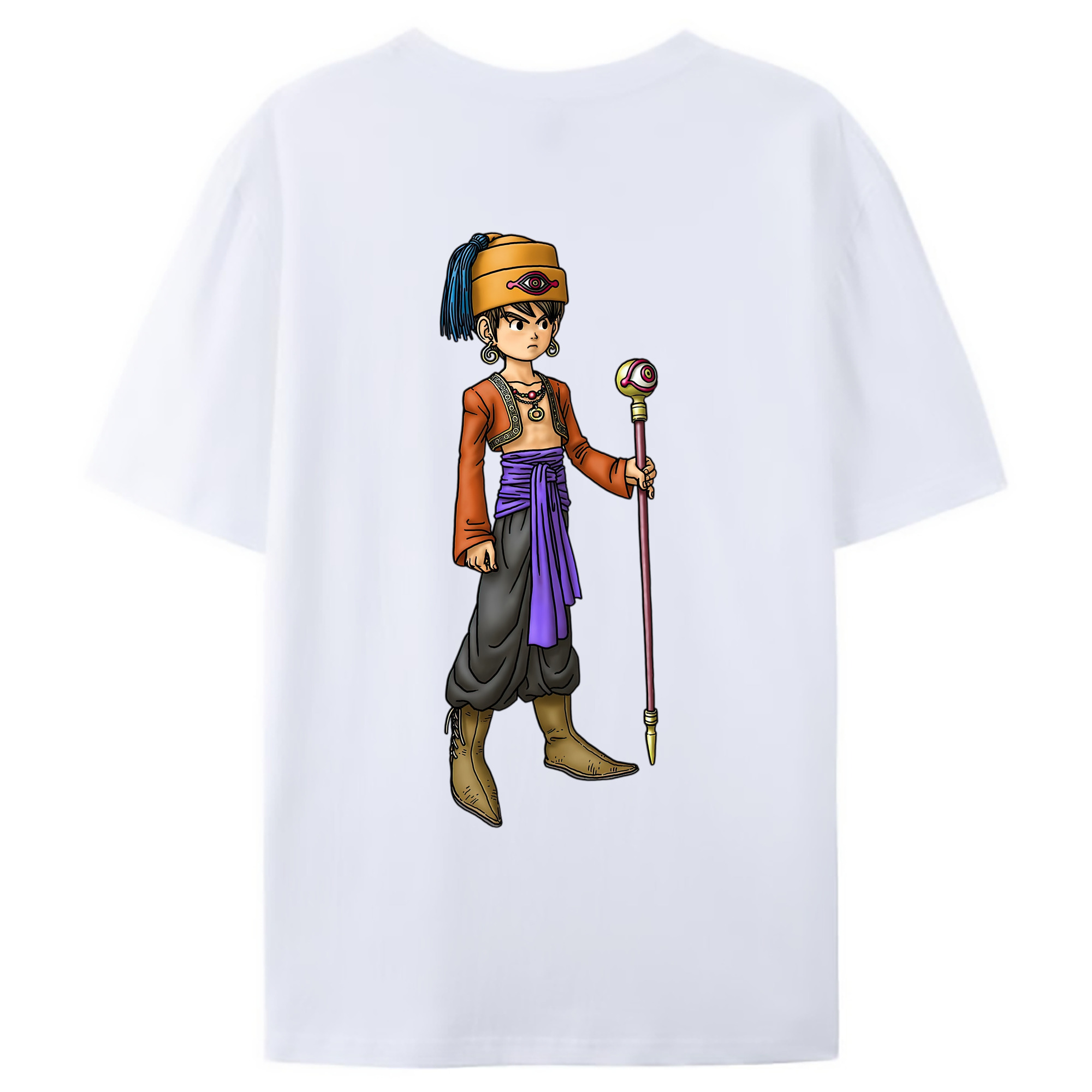 （画像用） ドラゴンクエスト Doragon Kuesuto Dragon Quest 綿100％ メンズ半袖Tシャツ（バックプリント） 通気性