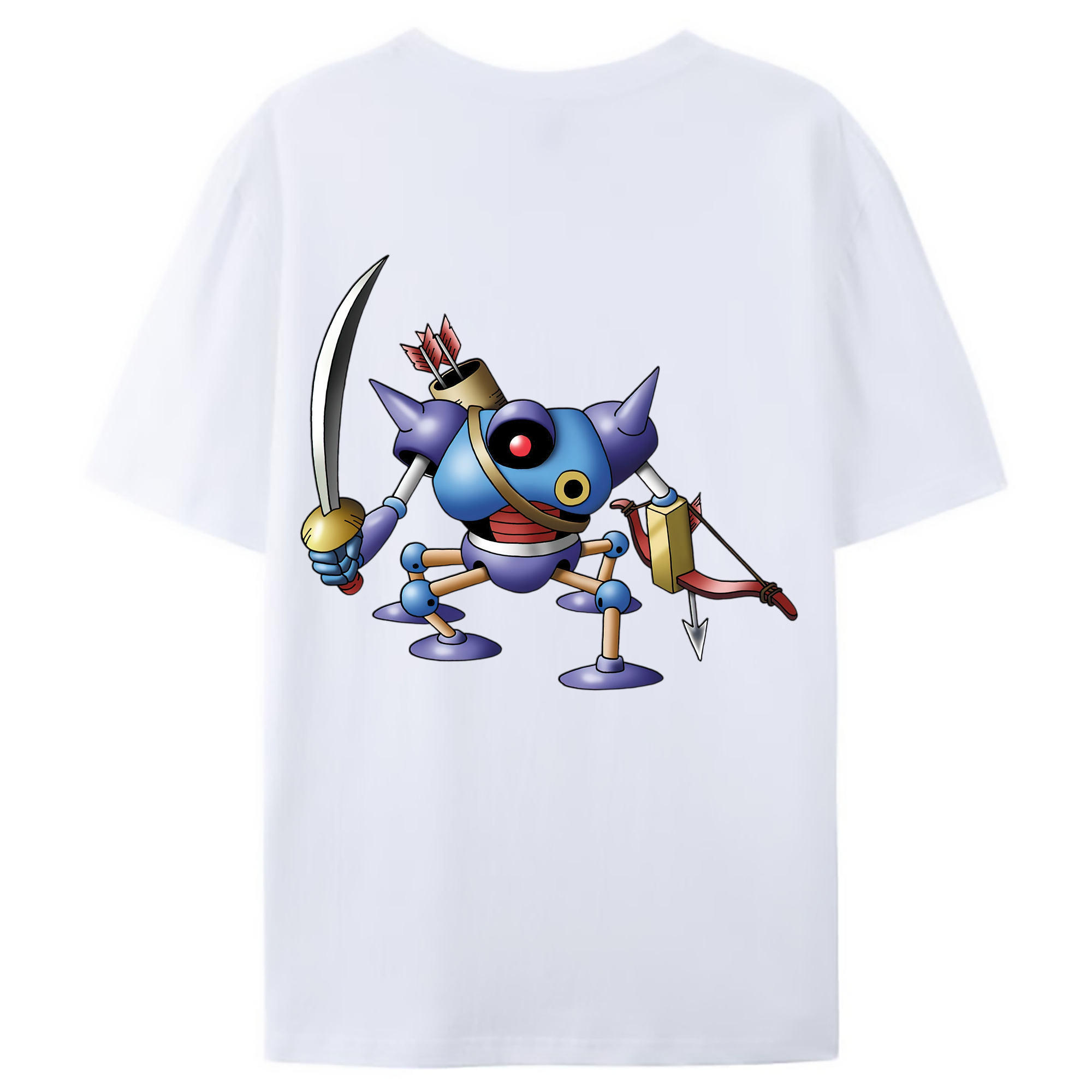 （画像用） ドラゴンクエスト Doragon Kuesuto Dragon Quest 綿100％ メンズ半袖Tシャツ（バックプリント） 通気性