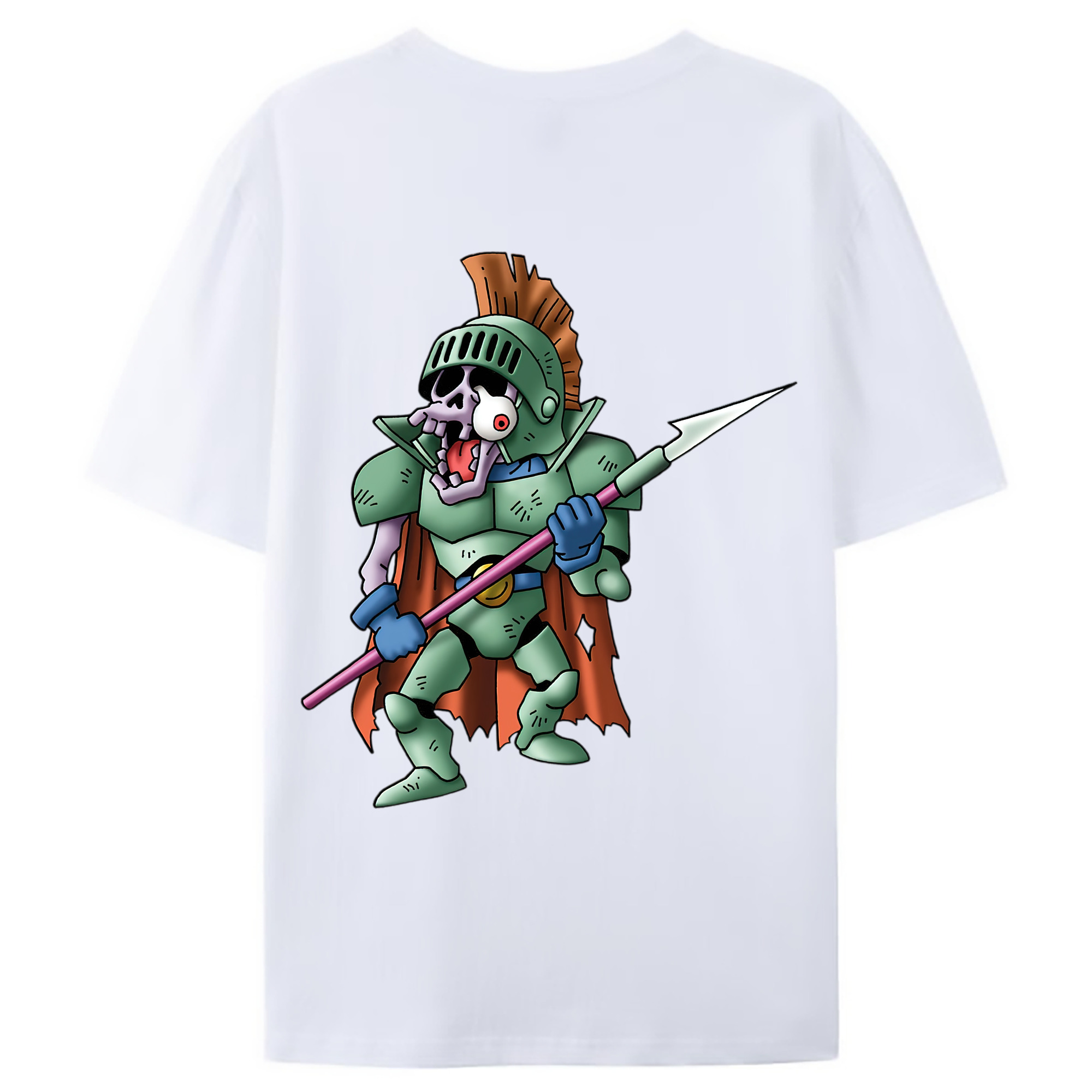 （画像用） ドラゴンクエスト Doragon Kuesuto Dragon Quest 綿100％ メンズ半袖Tシャツ（バックプリント） 通気性