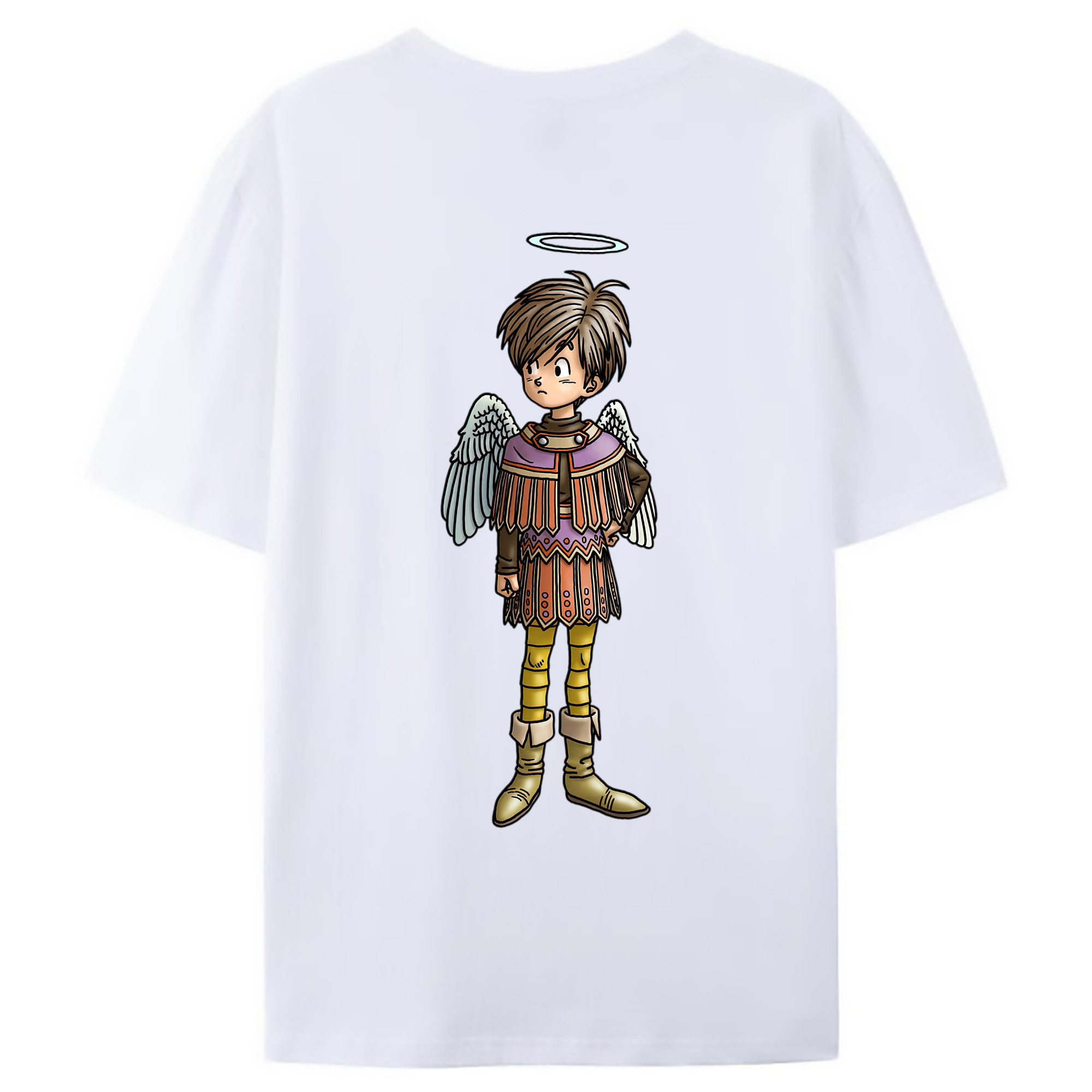 （画像用） ドラゴンクエスト Doragon Kuesuto Dragon Quest 綿100％ メンズ半袖Tシャツ（バックプリント） 通気性