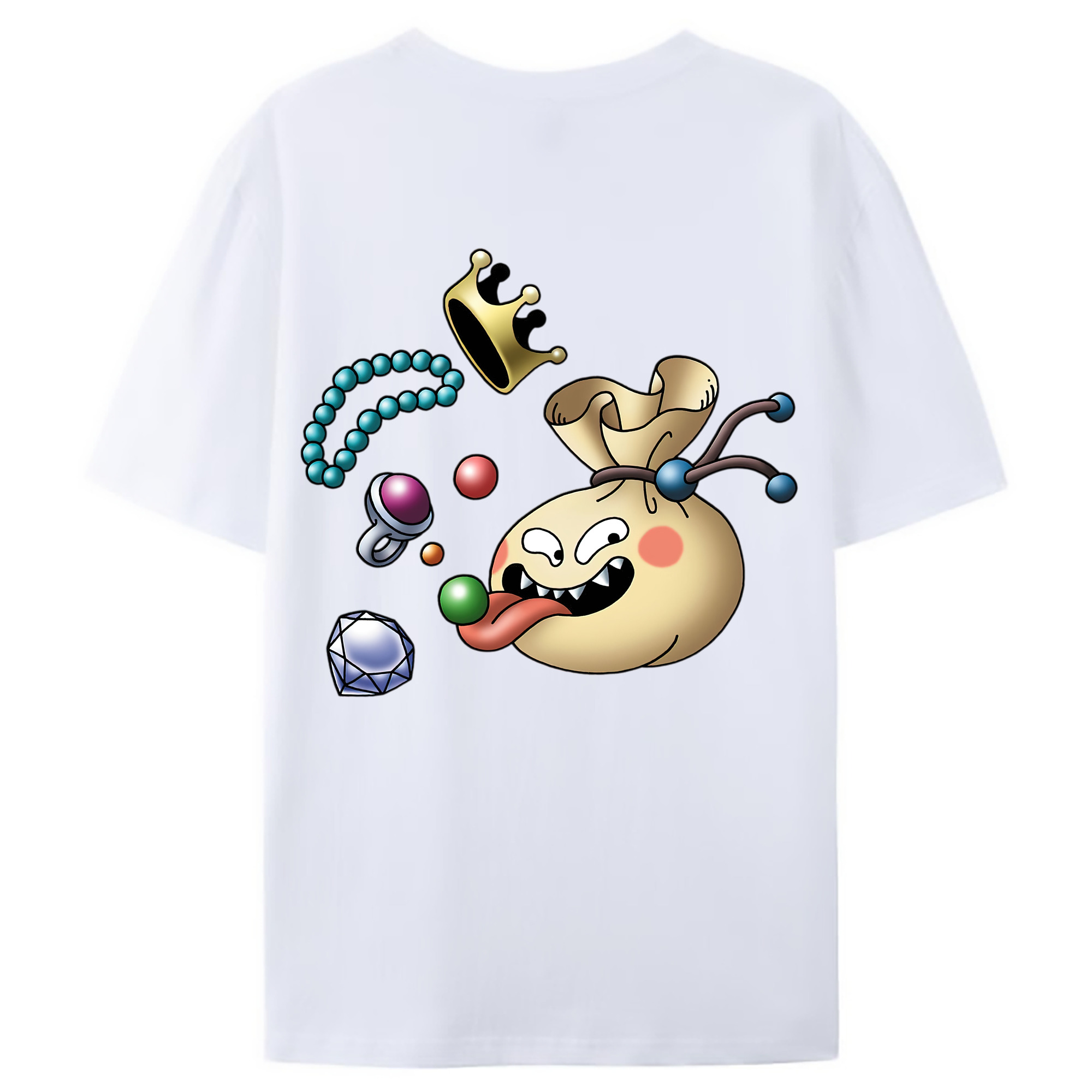 （画像用） ドラゴンクエスト Doragon Kuesuto Dragon Quest 綿100％ メンズ半袖Tシャツ（バックプリント） 通気性
