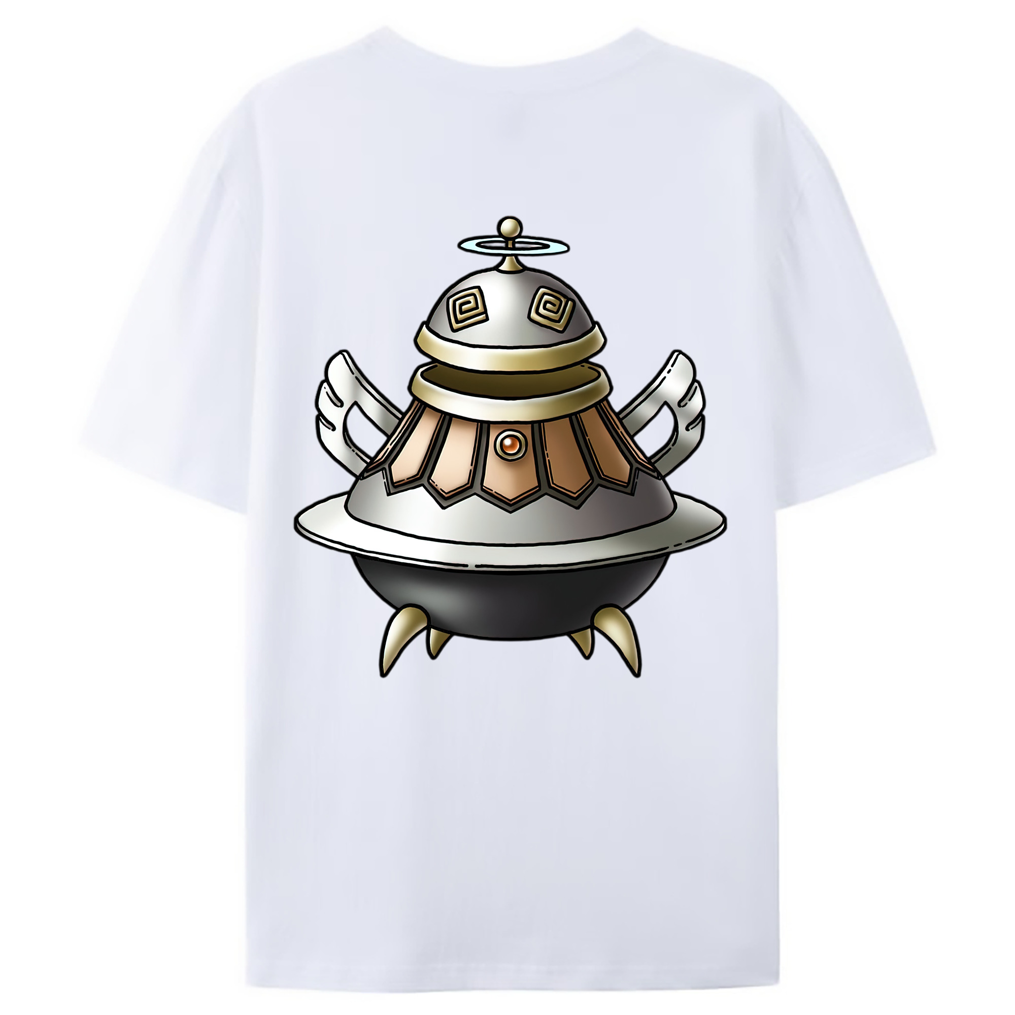 （画像用） ドラゴンクエスト Doragon Kuesuto Dragon Quest 綿100％ メンズ半袖Tシャツ（バックプリント） 通気性