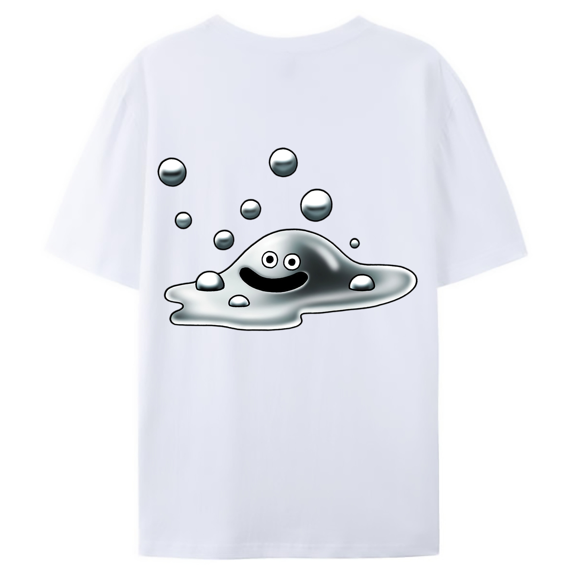 （画像用） ドラゴンクエスト Doragon Kuesuto Dragon Quest 綿100％ メンズ半袖Tシャツ（バックプリント） 通気性