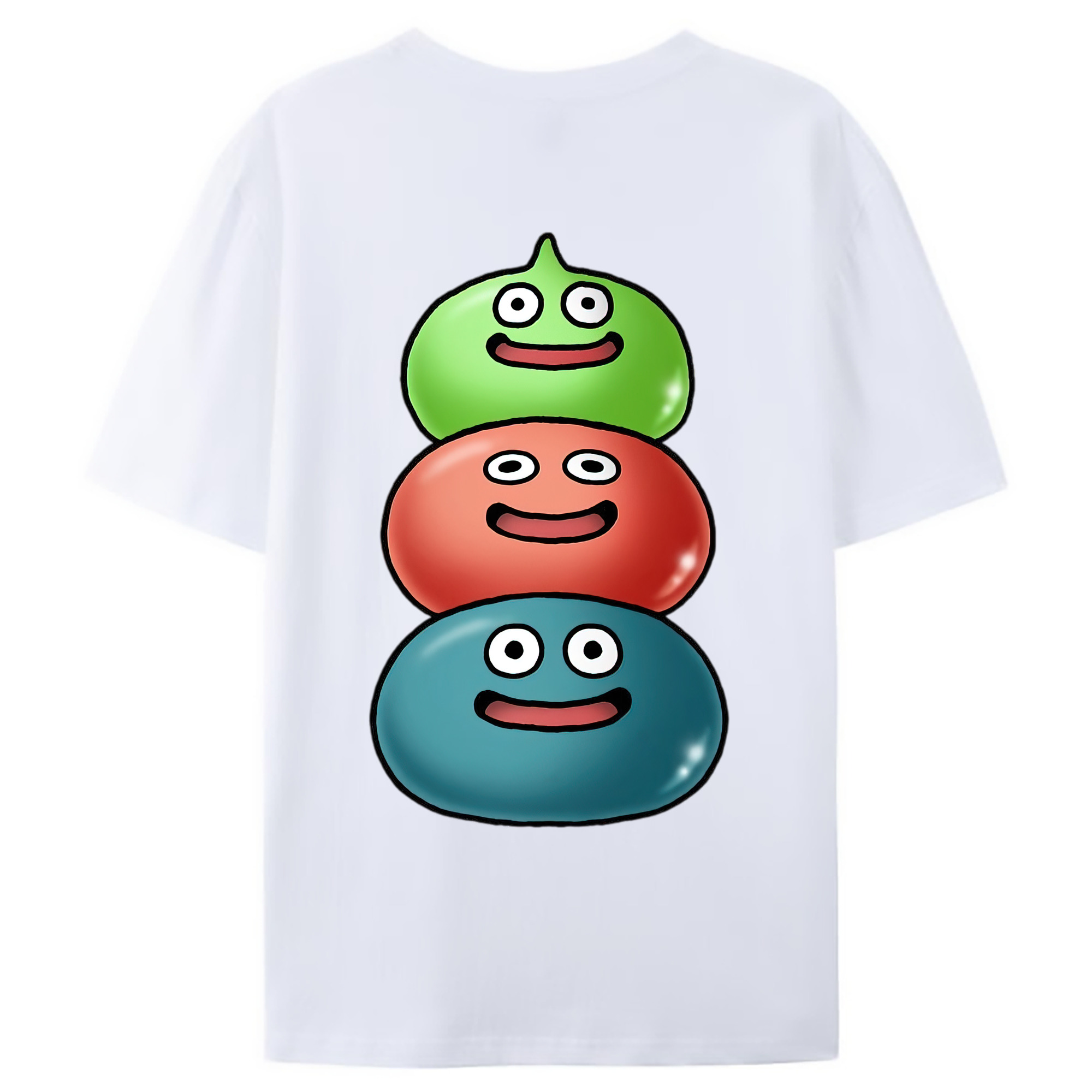（画像用） ドラゴンクエスト Doragon Kuesuto Dragon Quest 綿100％ メンズ半袖Tシャツ（バックプリント） 通気性
