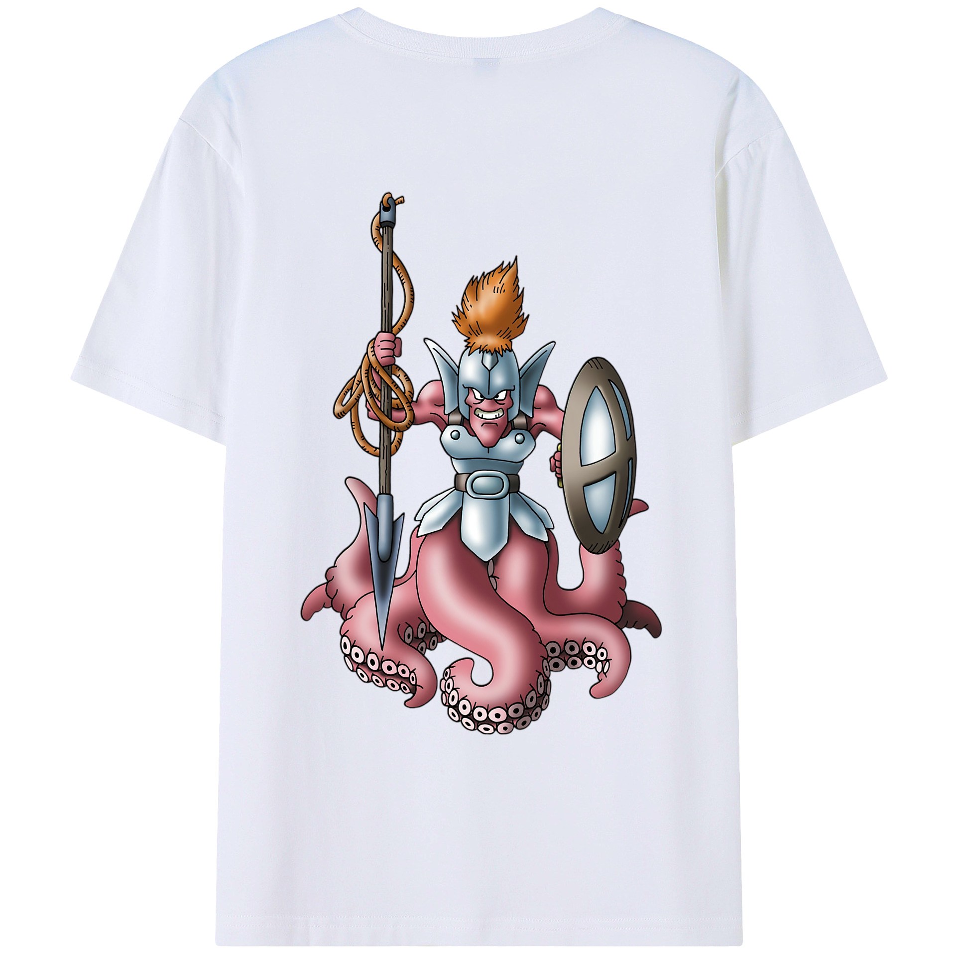 （画像用） ドラゴンクエスト Doragon Kuesuto Dragon Quest 綿100％ メンズ半袖Tシャツ（バックプリント） 通気性