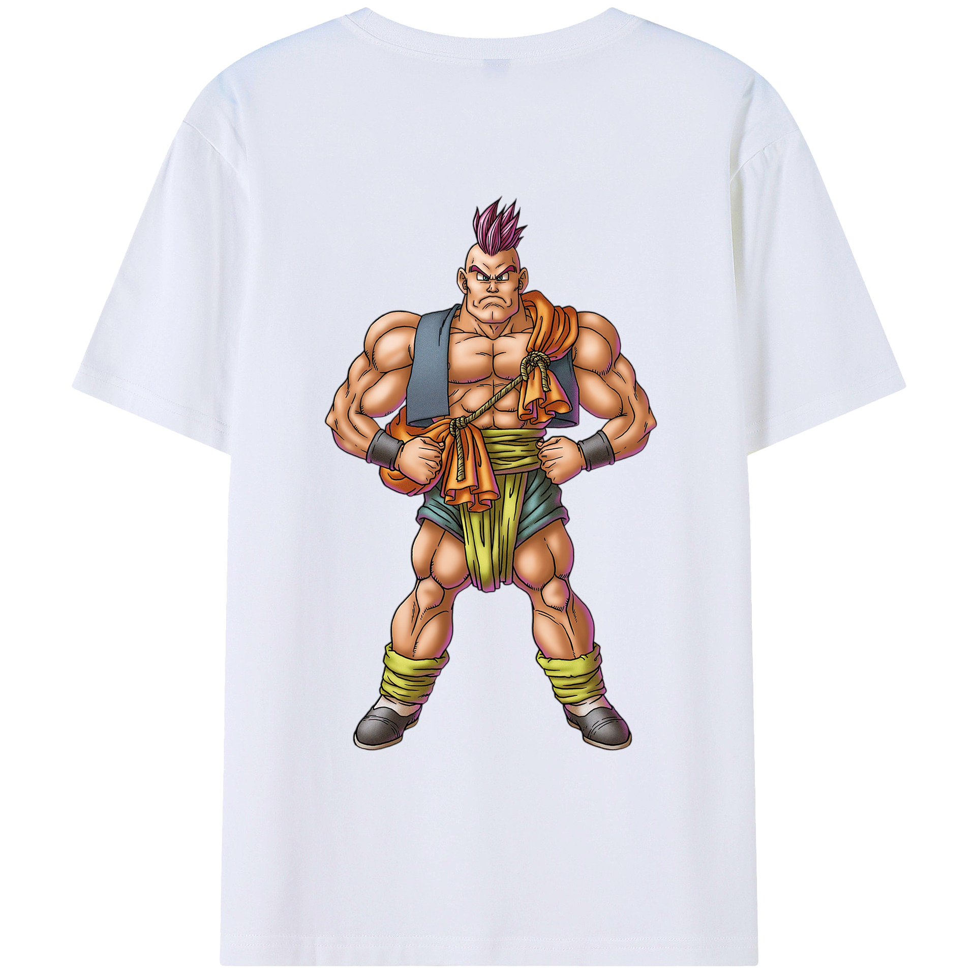 （画像用） ドラゴンクエスト Doragon Kuesuto Dragon Quest 綿100％ メンズ半袖Tシャツ（バックプリント） 通気性