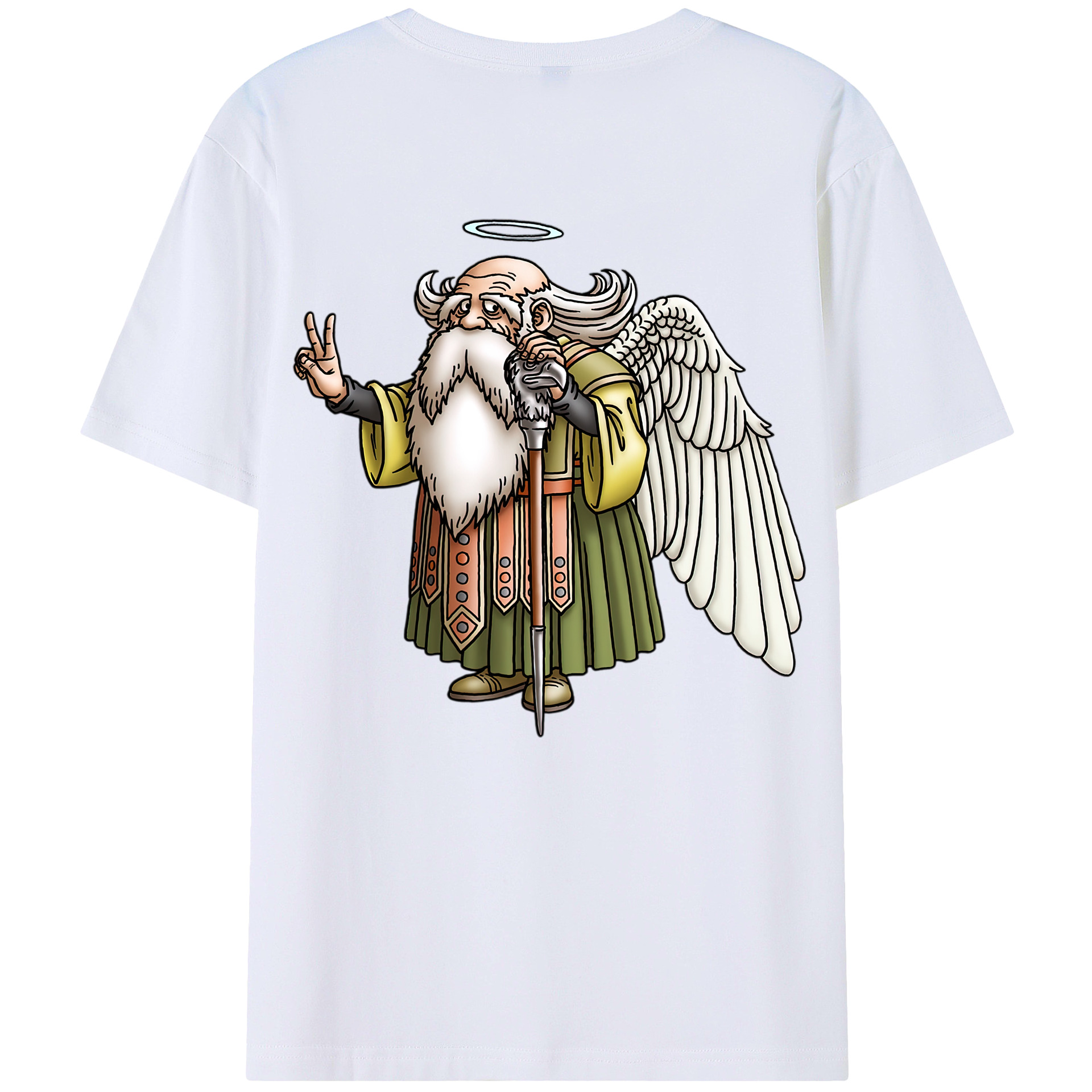 （画像用） ドラゴンクエスト Doragon Kuesuto Dragon Quest 綿100％ メンズ半袖Tシャツ（バックプリント） 通気性