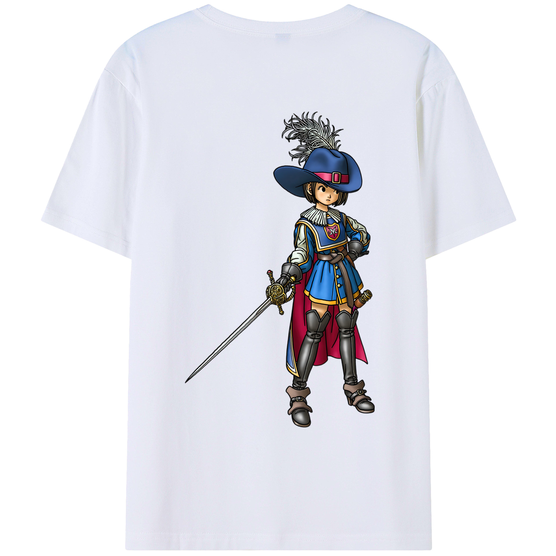 （画像用） ドラゴンクエスト Doragon Kuesuto Dragon Quest 綿100％ メンズ半袖Tシャツ（バックプリント） 通気性
