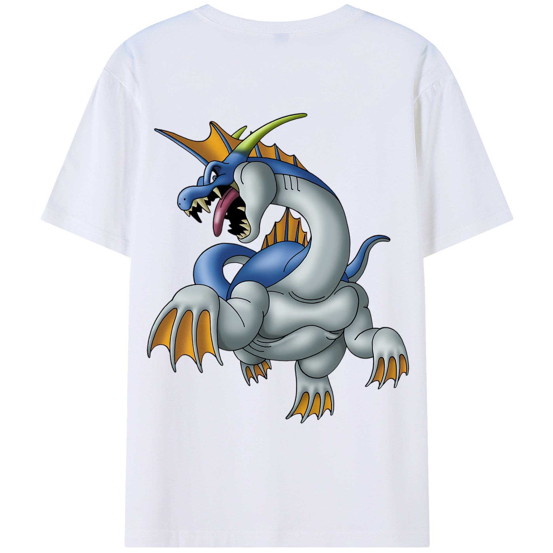 （画像用） ドラゴンクエスト Doragon Kuesuto Dragon Quest 綿100％ メンズ半袖Tシャツ（バックプリント） 通気性