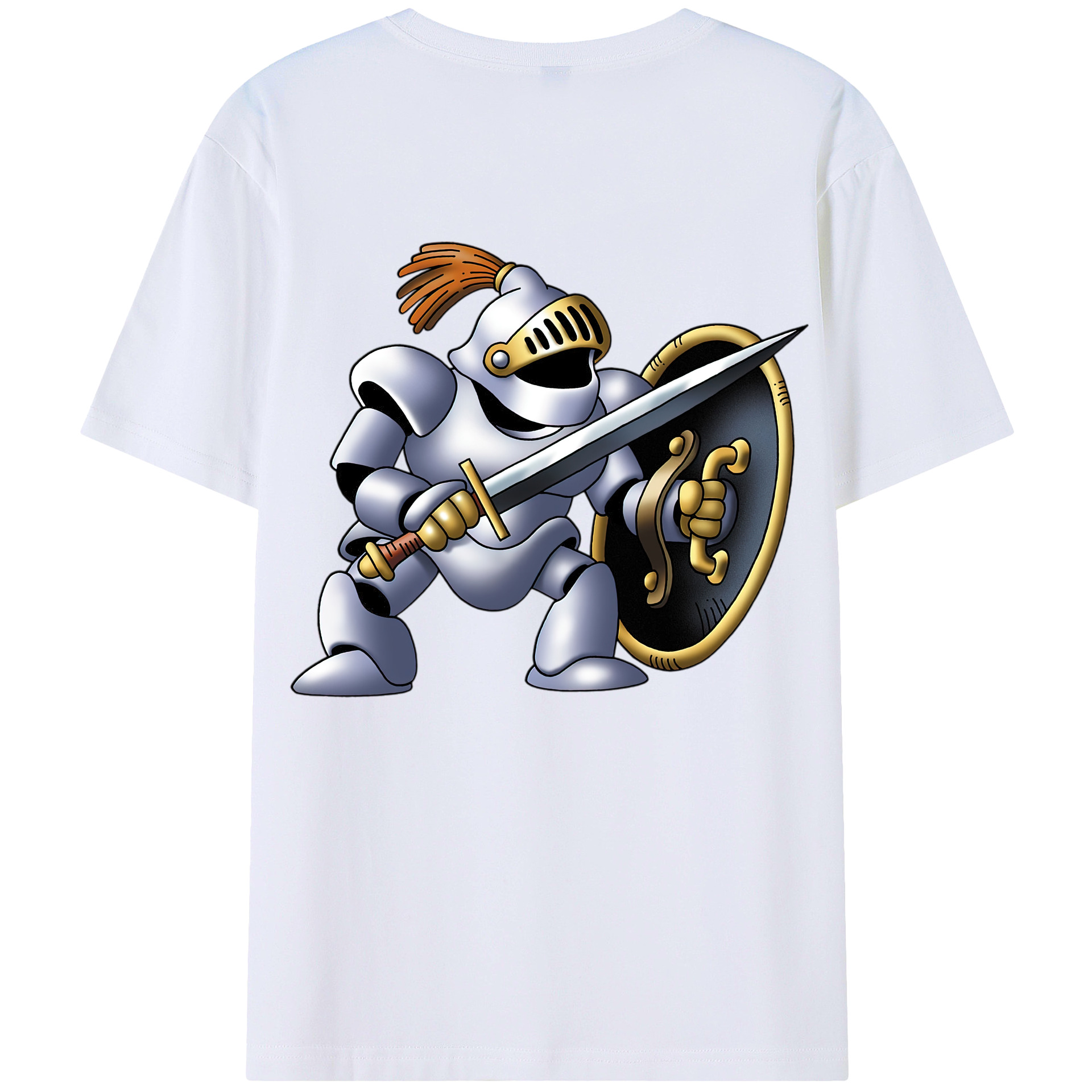 （画像用） ドラゴンクエスト Doragon Kuesuto Dragon Quest 綿100％ メンズ半袖Tシャツ（バックプリント） 通気性