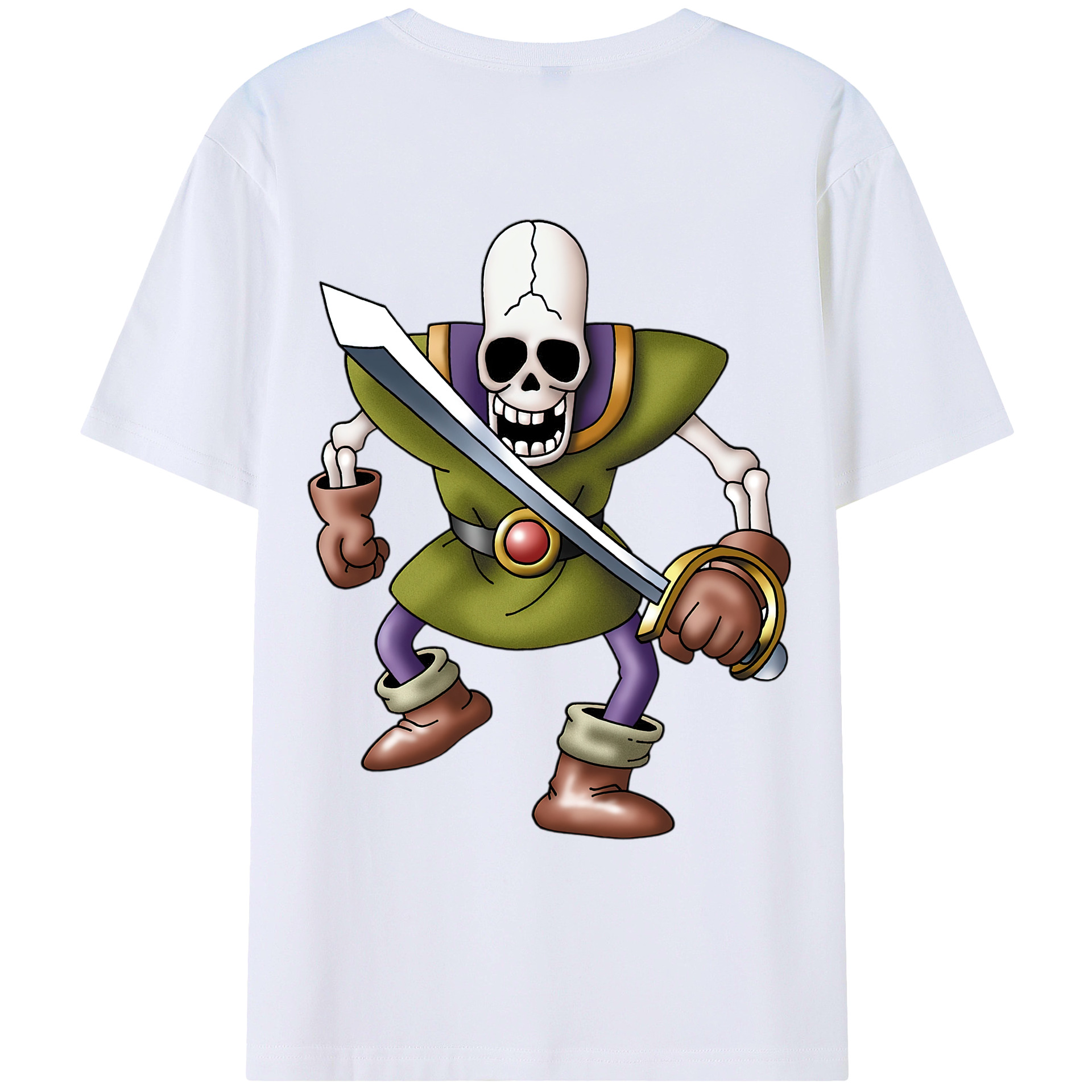 （画像用） ドラゴンクエスト Doragon Kuesuto Dragon Quest 綿100％ メンズ半袖Tシャツ（バックプリント） 通気性