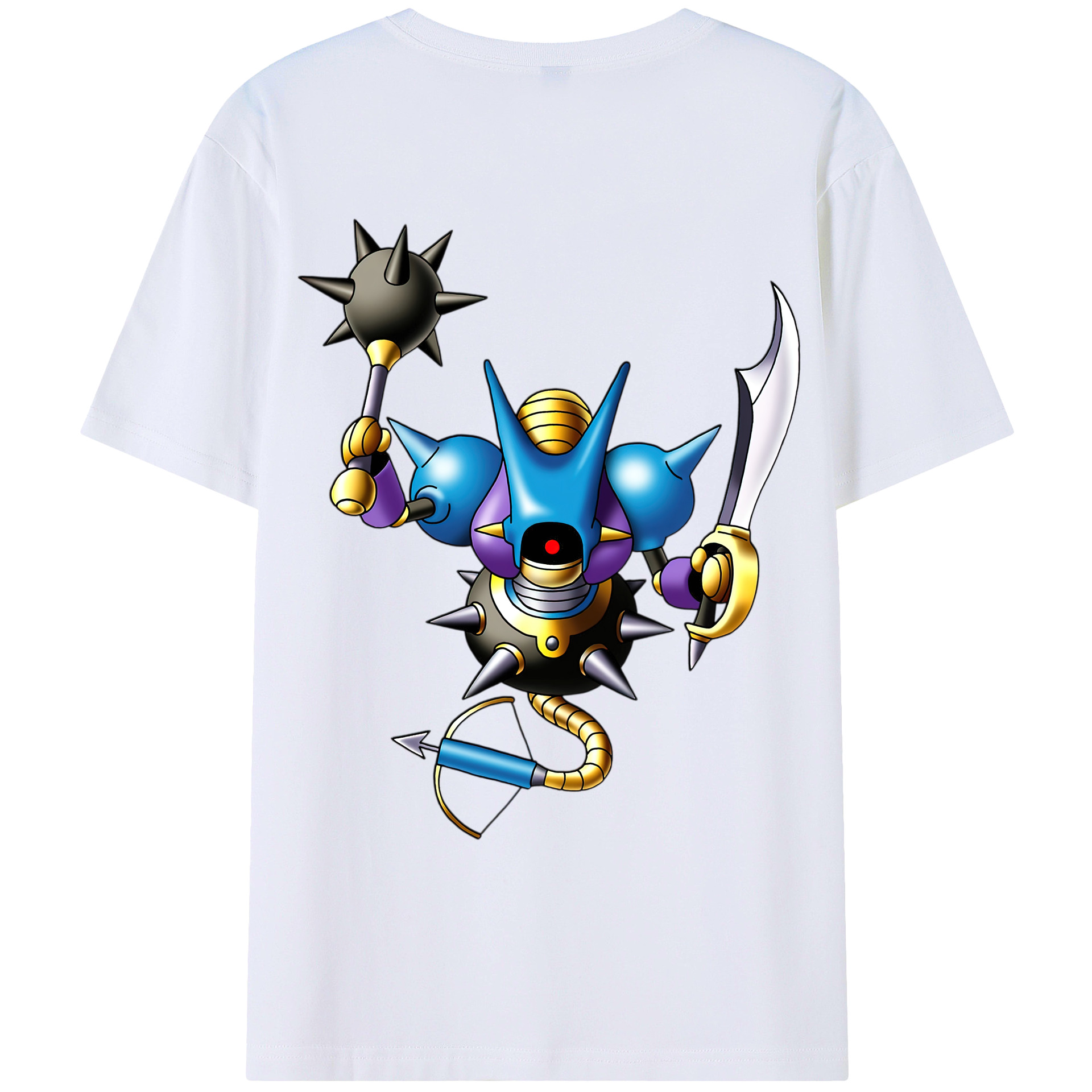 （画像用） ドラゴンクエスト Doragon Kuesuto Dragon Quest 綿100％ メンズ半袖Tシャツ（バックプリント） 通気性