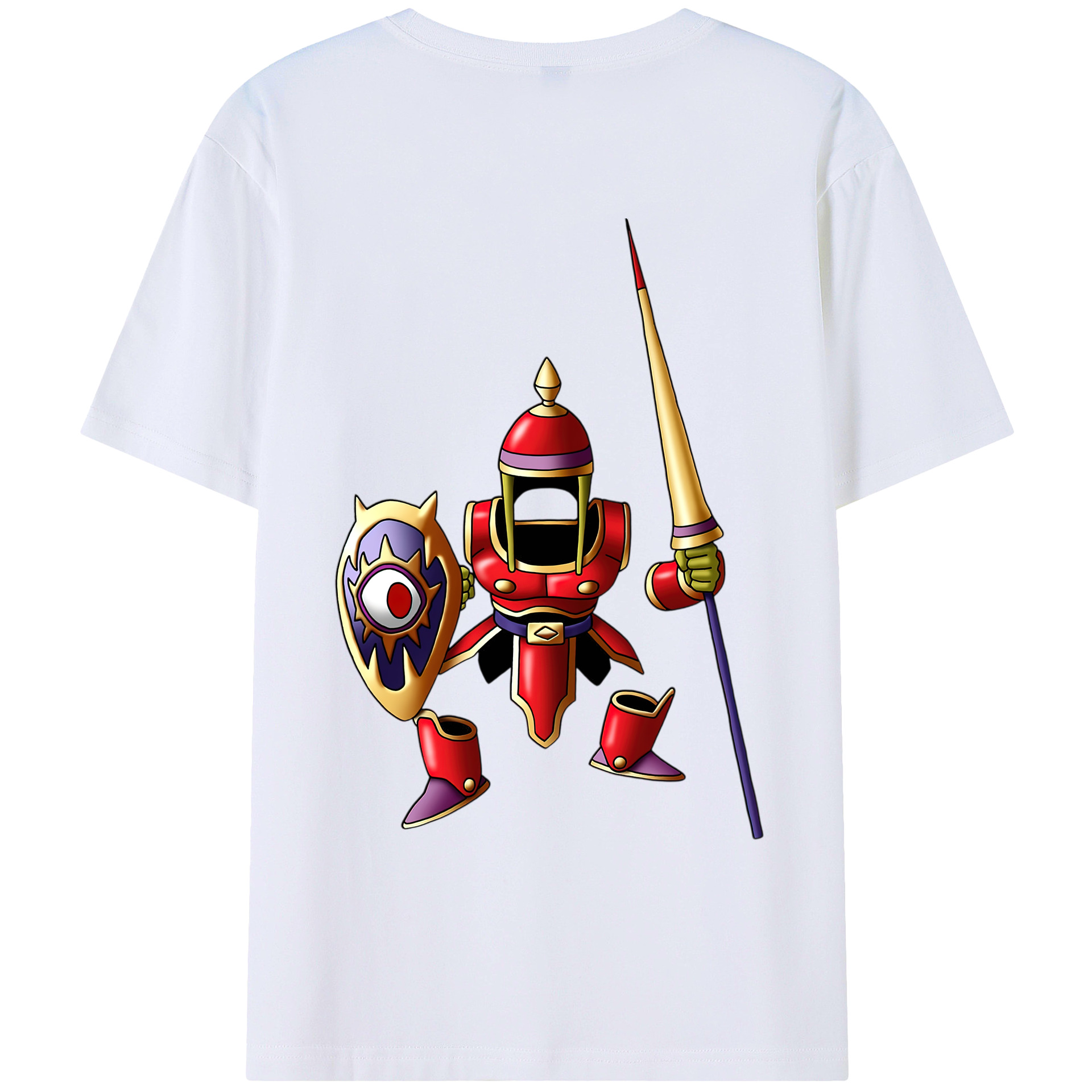 （画像用） ドラゴンクエスト Doragon Kuesuto Dragon Quest 綿100％ メンズ半袖Tシャツ（バックプリント） 通気性
