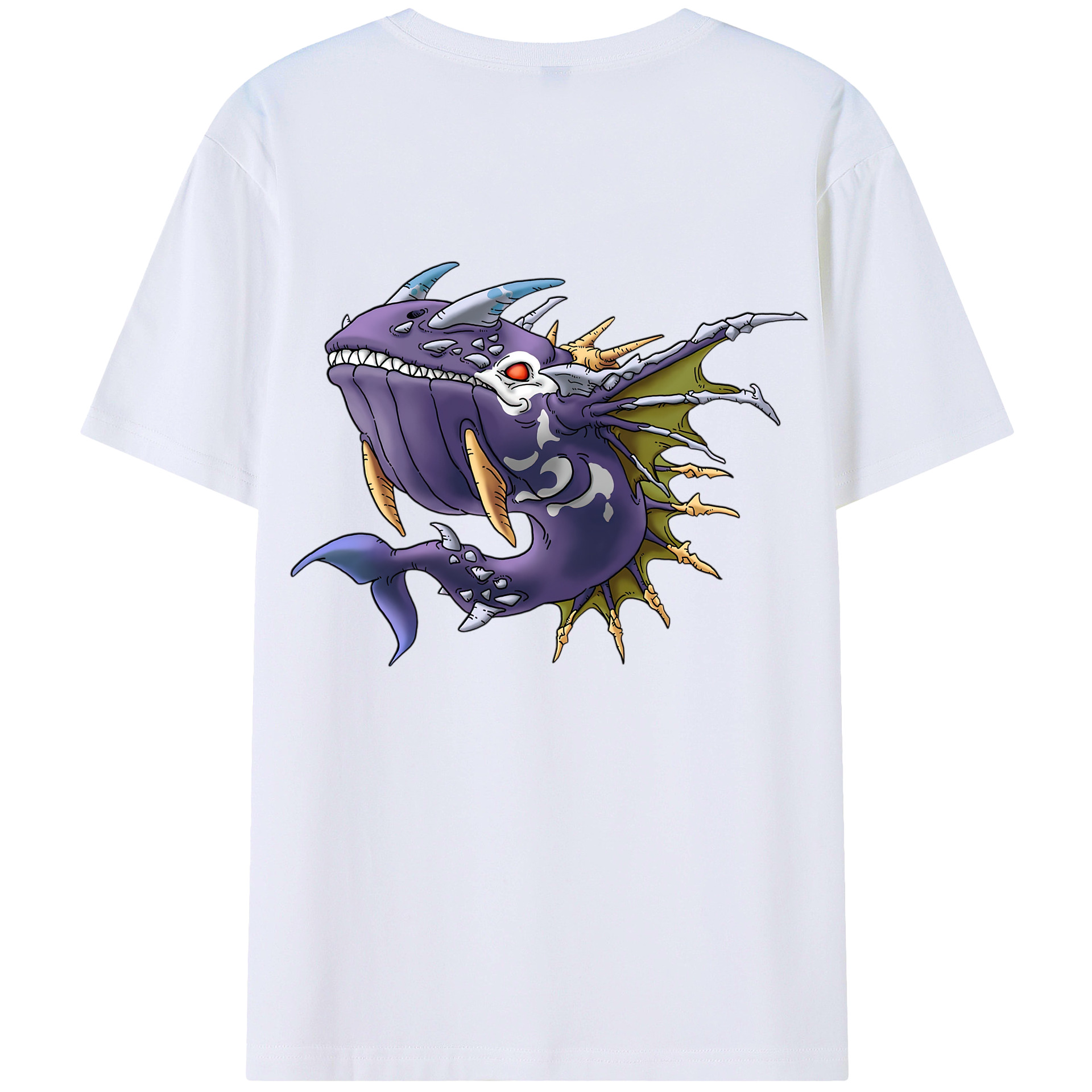 （画像用） ドラゴンクエスト Doragon Kuesuto Dragon Quest 綿100％ メンズ半袖Tシャツ（バックプリント） 通気性