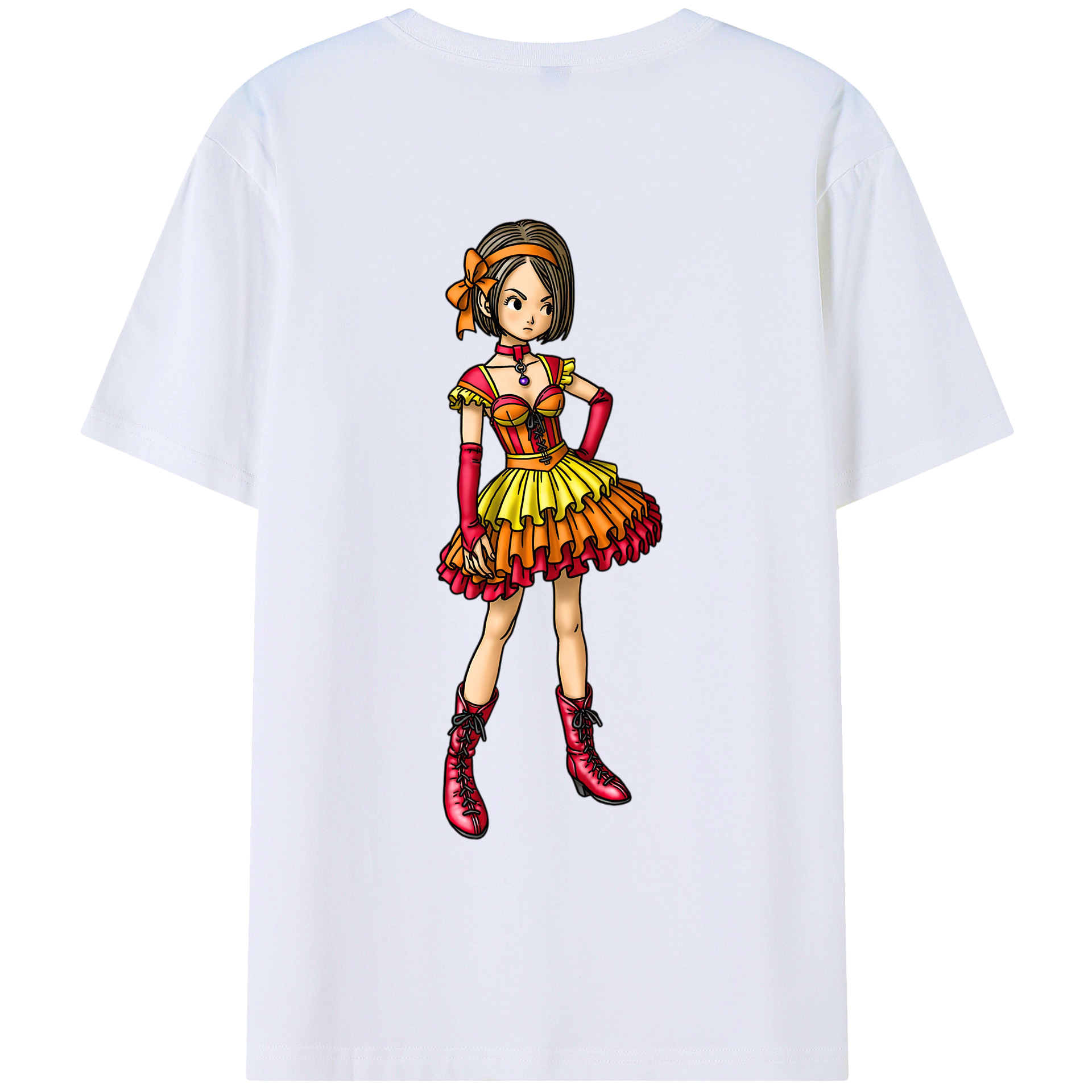 （画像用） ドラゴンクエスト Doragon Kuesuto Dragon Quest 綿100％ メンズ半袖Tシャツ（バックプリント） 通気性