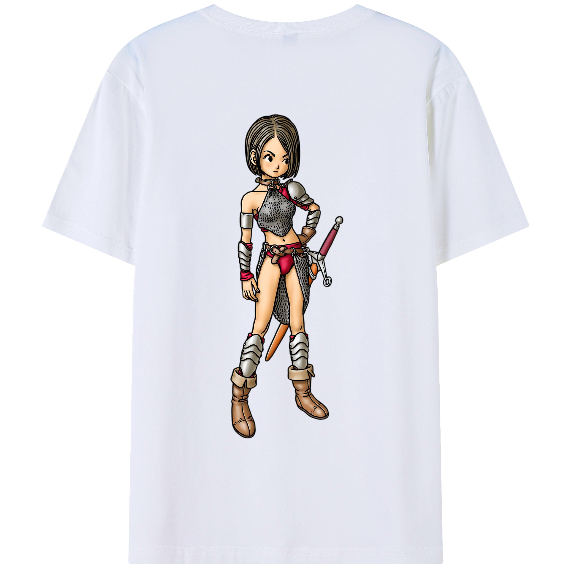 （画像用） ドラゴンクエスト Doragon Kuesuto Dragon Quest 綿100％ メンズ半袖Tシャツ（バックプリント） 通気性