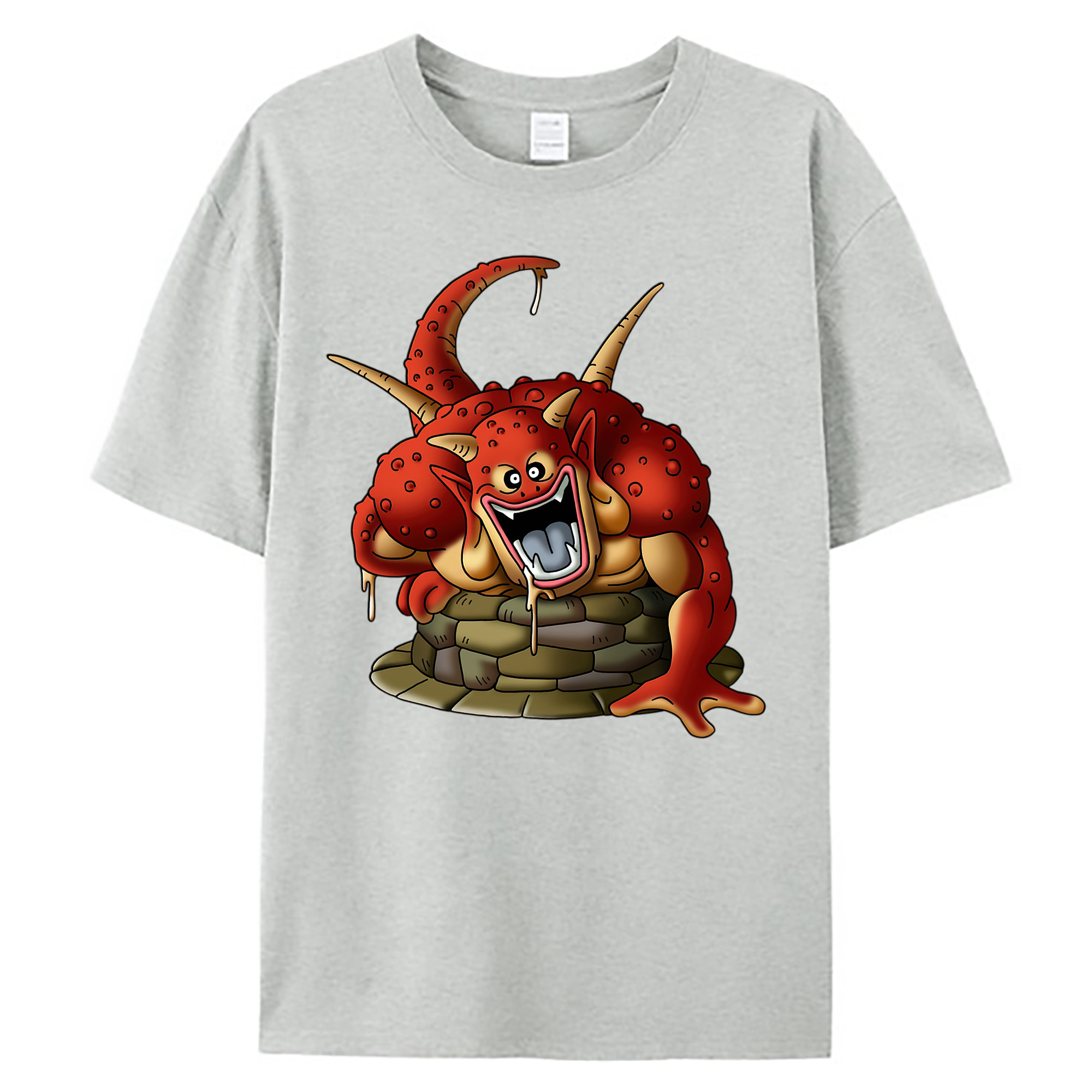 （画像用） ドラゴンクエスト Doragon Kuesuto Dragon Quest 綿100％ メンズ半袖Tシャツ｜肌触りやわらか＆通気性