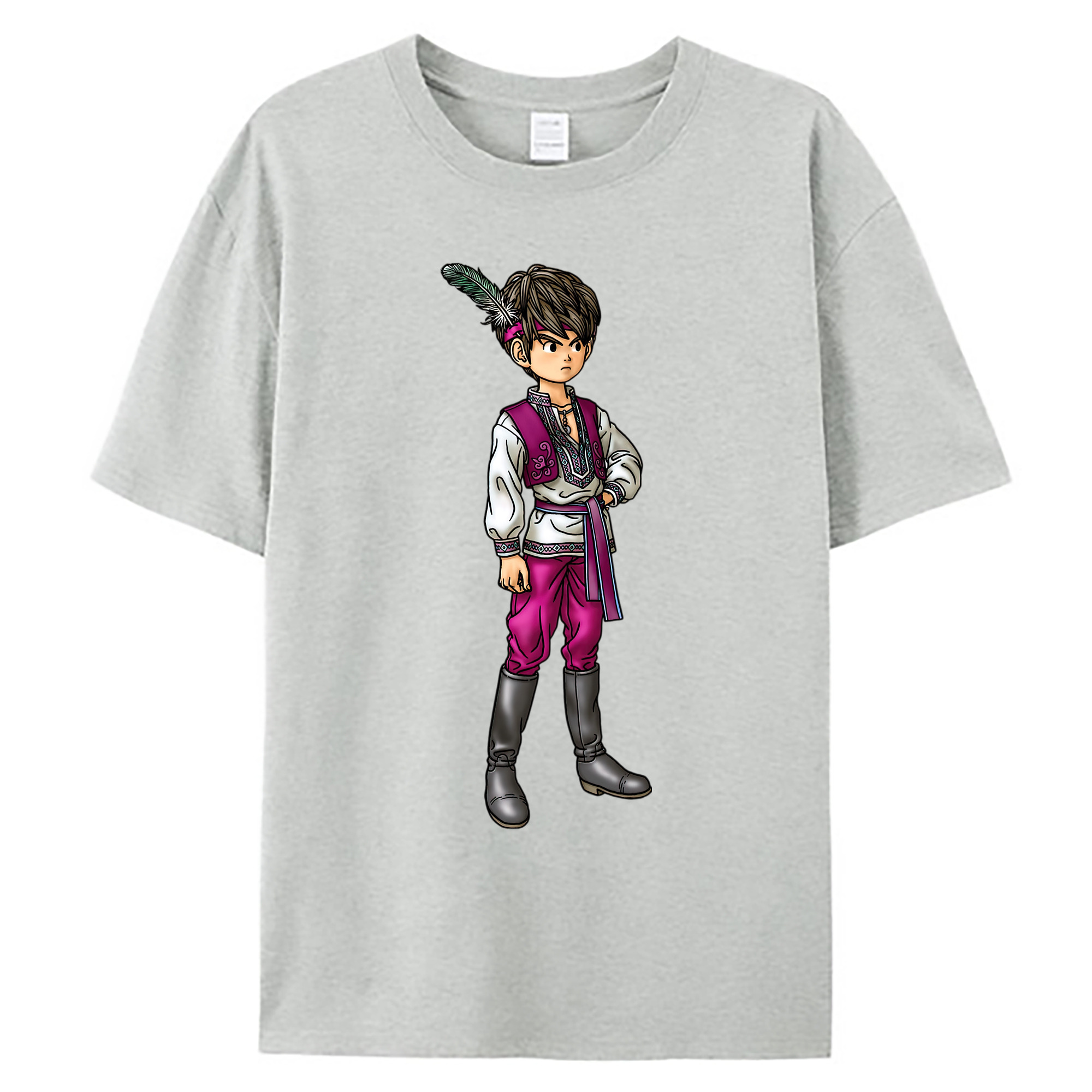 （画像用） ドラゴンクエスト Doragon Kuesuto Dragon Quest 綿100％ メンズ半袖Tシャツ｜肌触りやわらか＆通気性