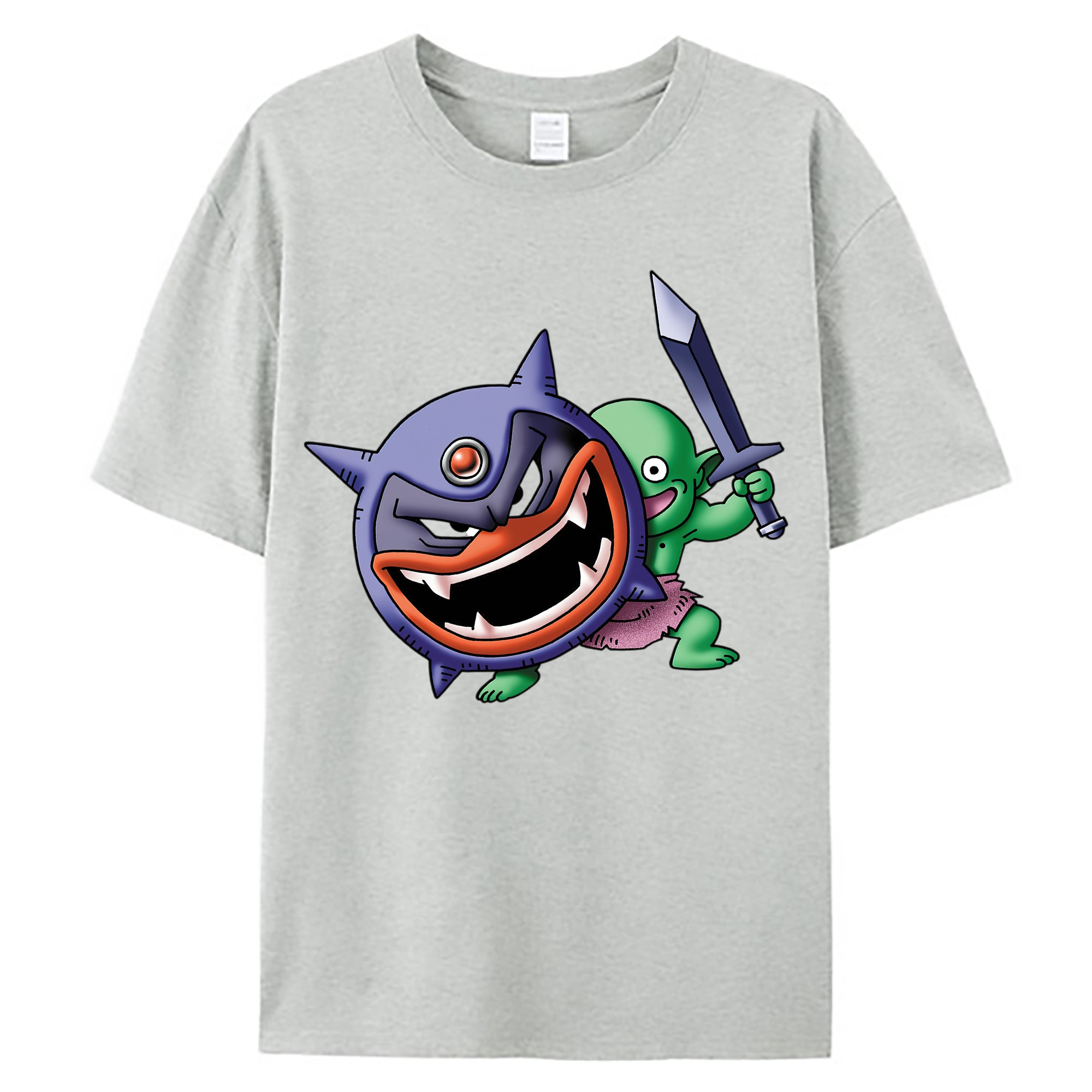 （画像用） ドラゴンクエスト Doragon Kuesuto Dragon Quest 綿100％ メンズ半袖Tシャツ｜肌触りやわらか＆通気性