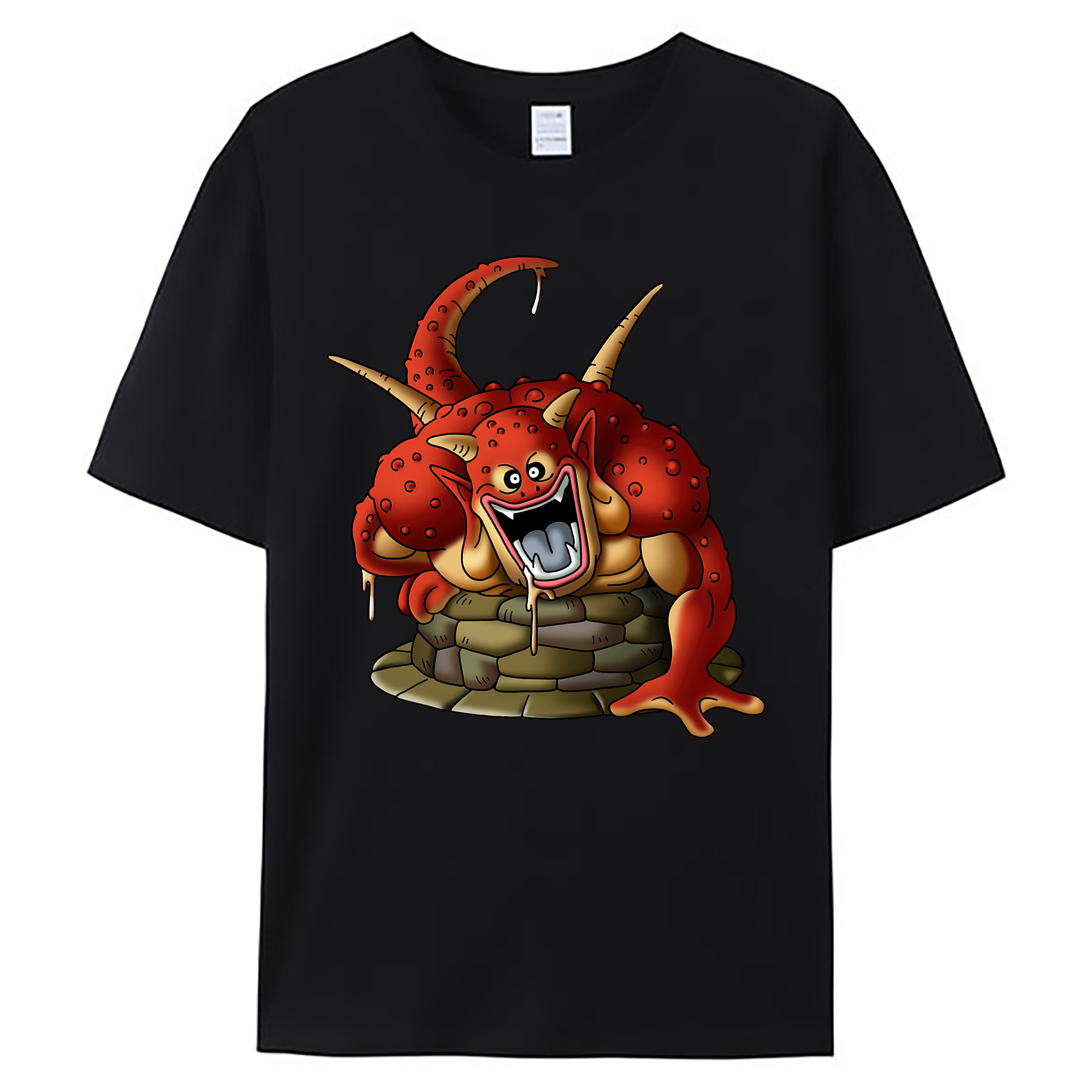 （画像用） ドラゴンクエスト Doragon Kuesuto Dragon Quest 綿100％ メンズ半袖Tシャツ｜肌触りやわらか＆通気性