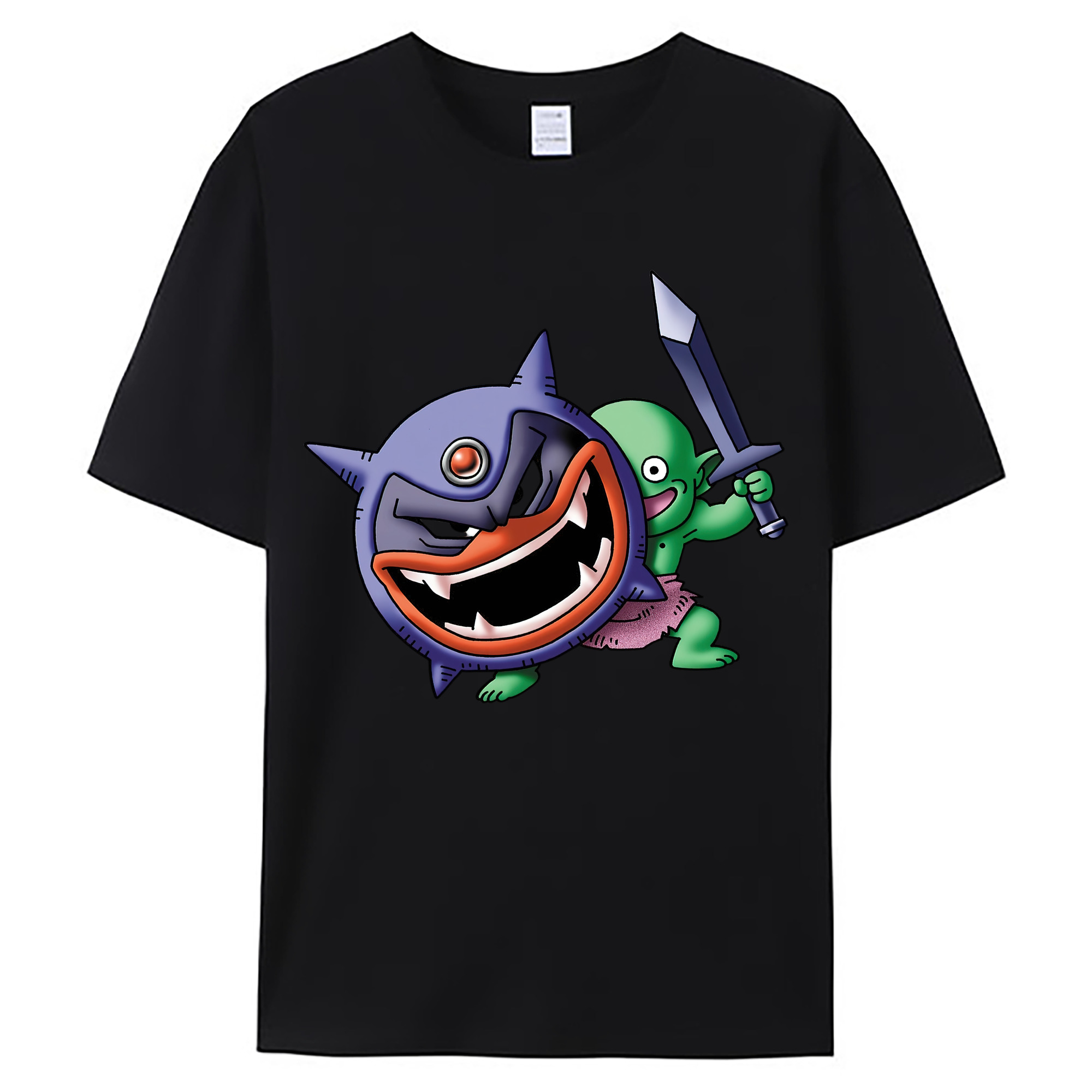 （画像用） ドラゴンクエスト Doragon Kuesuto Dragon Quest 綿100％ メンズ半袖Tシャツ｜肌触りやわらか＆通気性