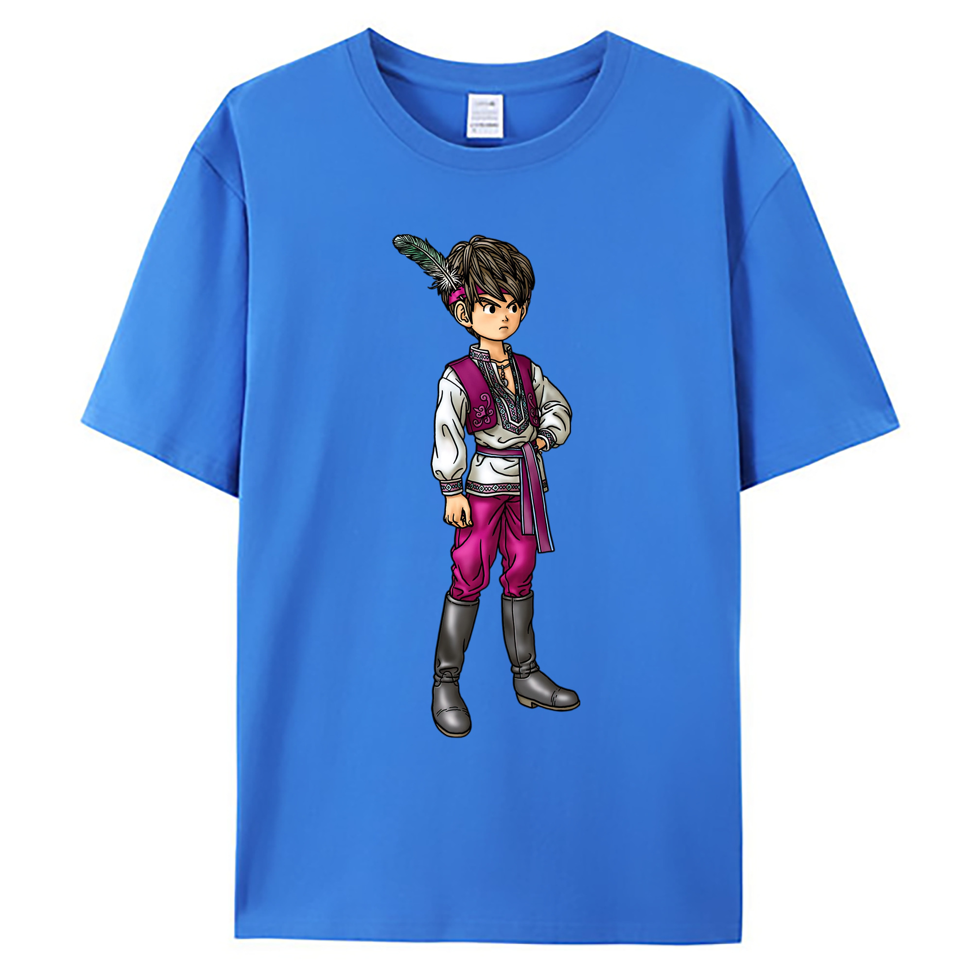 （画像用） ドラゴンクエスト Doragon Kuesuto Dragon Quest 綿100％ メンズ半袖Tシャツ｜肌触りやわらか＆通気性