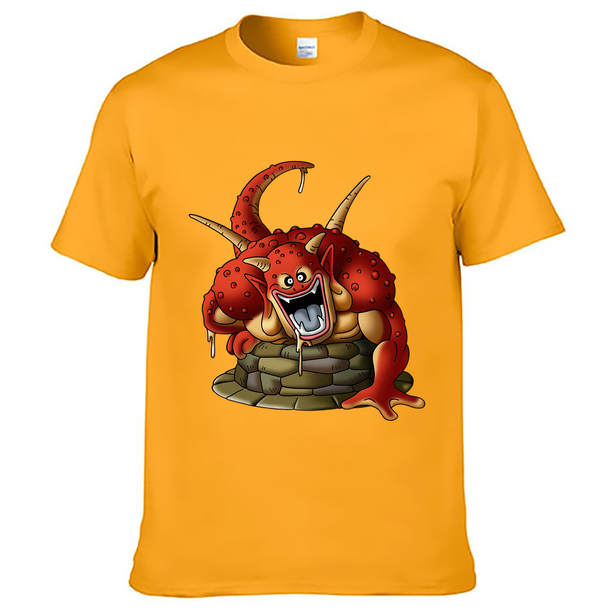 （画像用） ドラゴンクエスト Doragon Kuesuto Dragon Quest 綿100％ メンズ半袖Tシャツ｜肌触りやわらか＆通気性