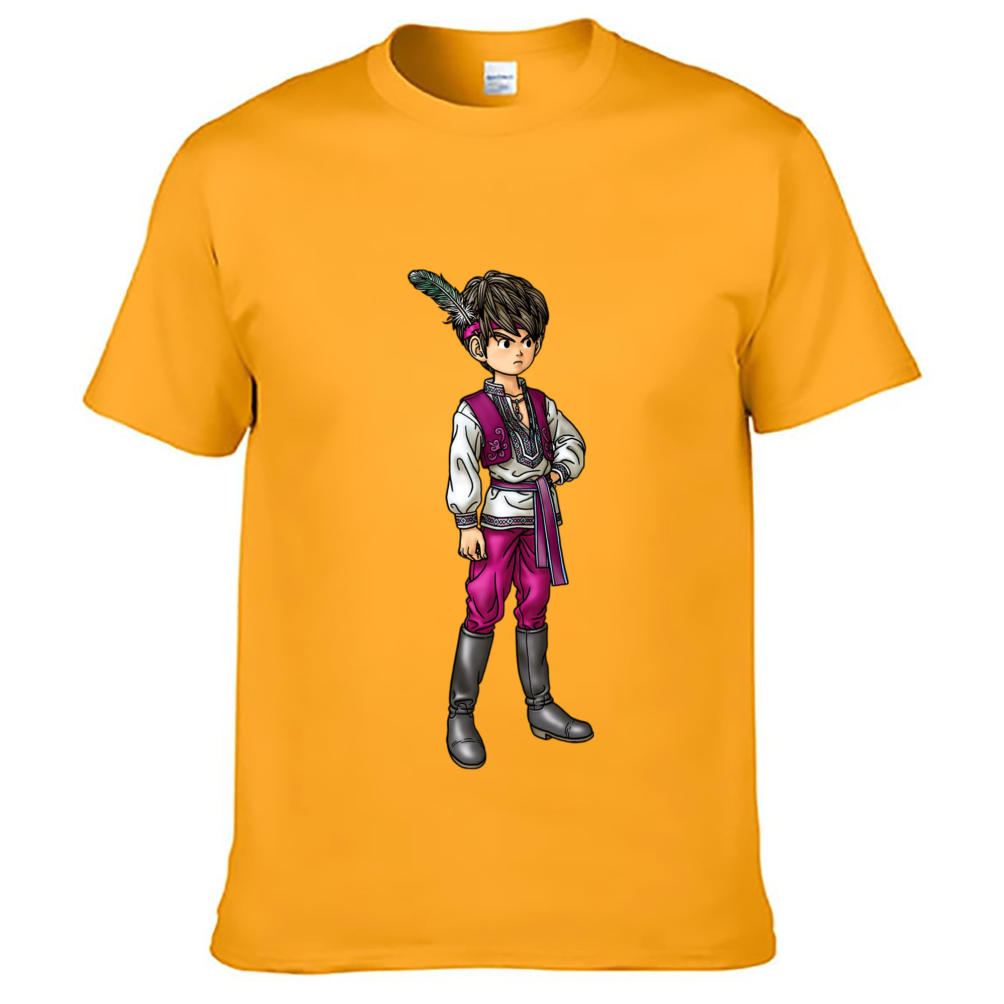 （画像用） ドラゴンクエスト Doragon Kuesuto Dragon Quest 綿100％ メンズ半袖Tシャツ｜肌触りやわらか＆通気性