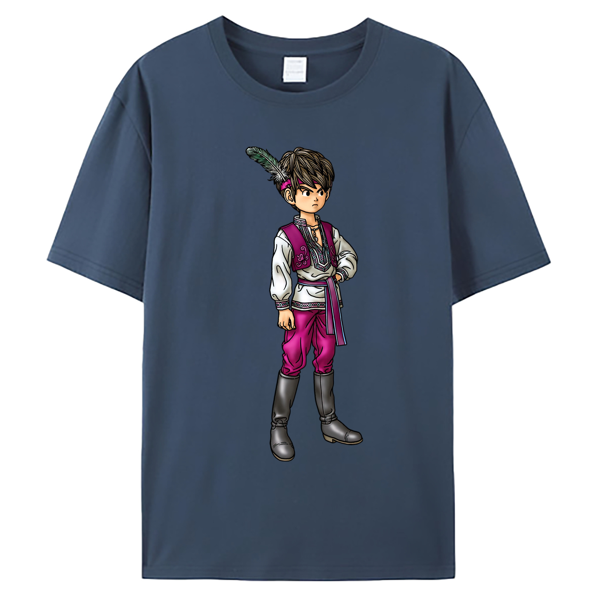 （画像用） ドラゴンクエスト Doragon Kuesuto Dragon Quest 綿100％ メンズ半袖Tシャツ｜肌触りやわらか＆通気性