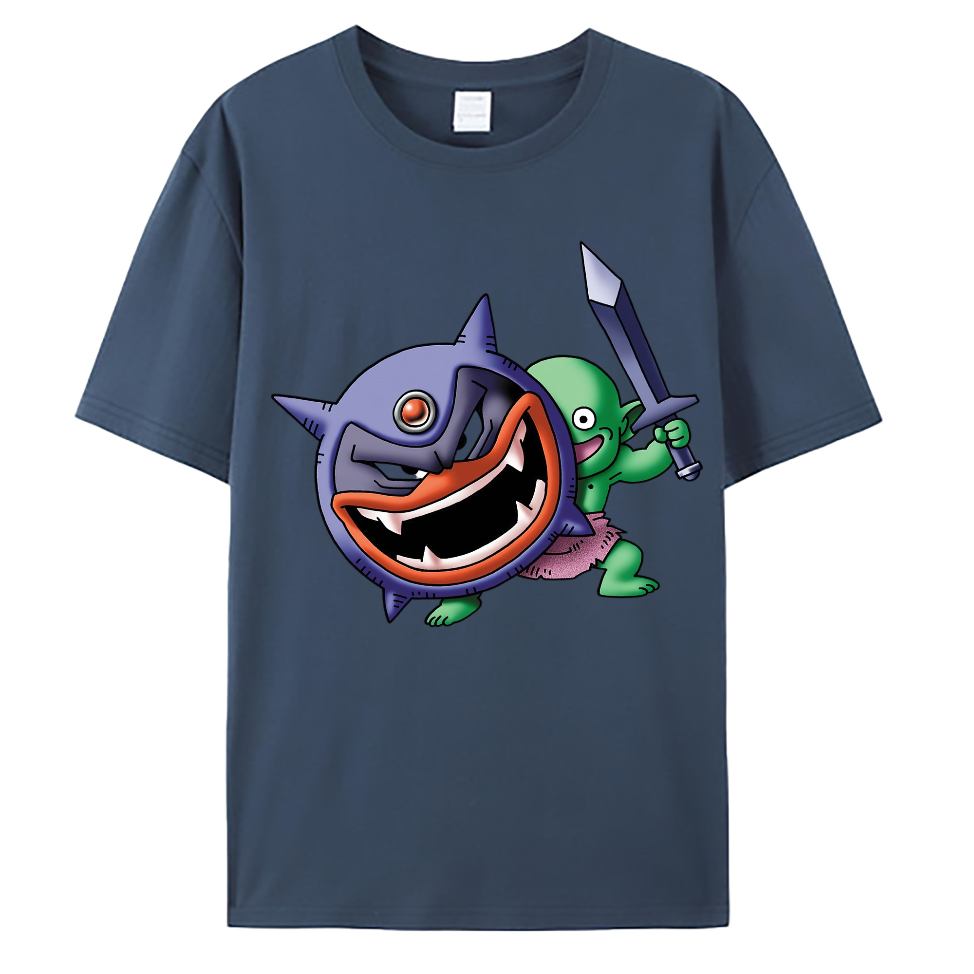 （画像用） ドラゴンクエスト Doragon Kuesuto Dragon Quest 綿100％ メンズ半袖Tシャツ｜肌触りやわらか＆通気性