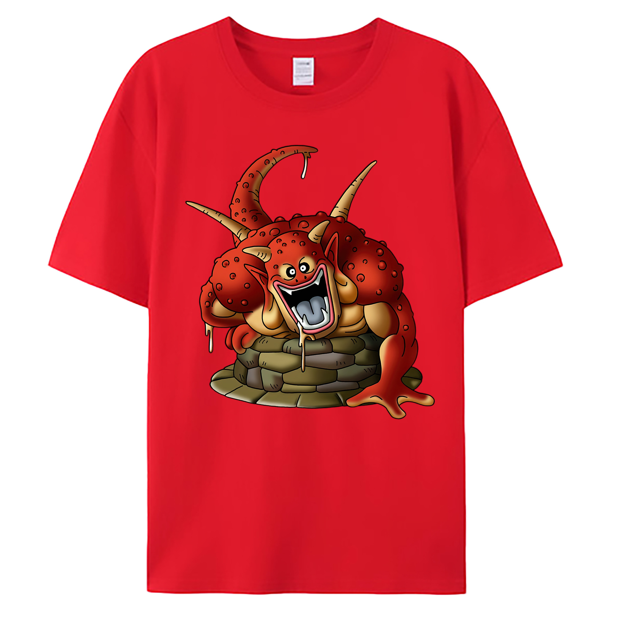 （画像用） ドラゴンクエスト Doragon Kuesuto Dragon Quest 綿100％ メンズ半袖Tシャツ｜肌触りやわらか＆通気性