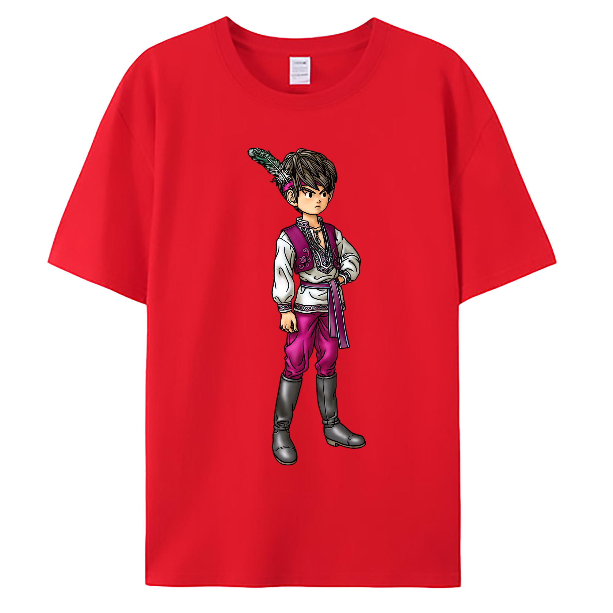（画像用） ドラゴンクエスト Doragon Kuesuto Dragon Quest 綿100％ メンズ半袖Tシャツ｜肌触りやわらか＆通気性