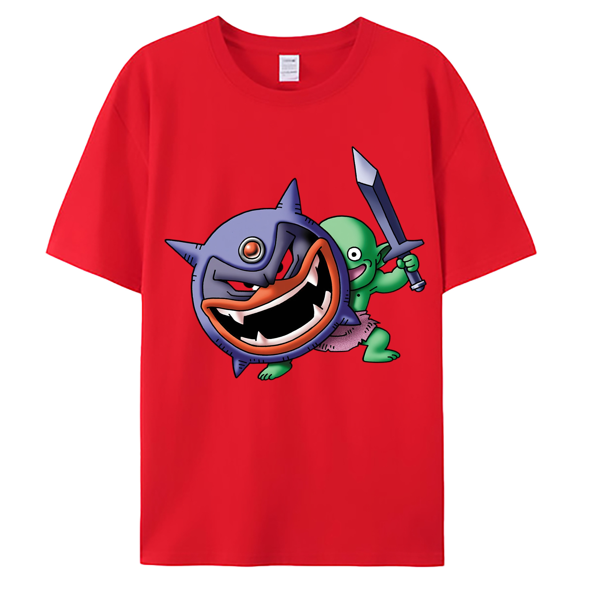 （画像用） ドラゴンクエスト Doragon Kuesuto Dragon Quest 綿100％ メンズ半袖Tシャツ｜肌触りやわらか＆通気性