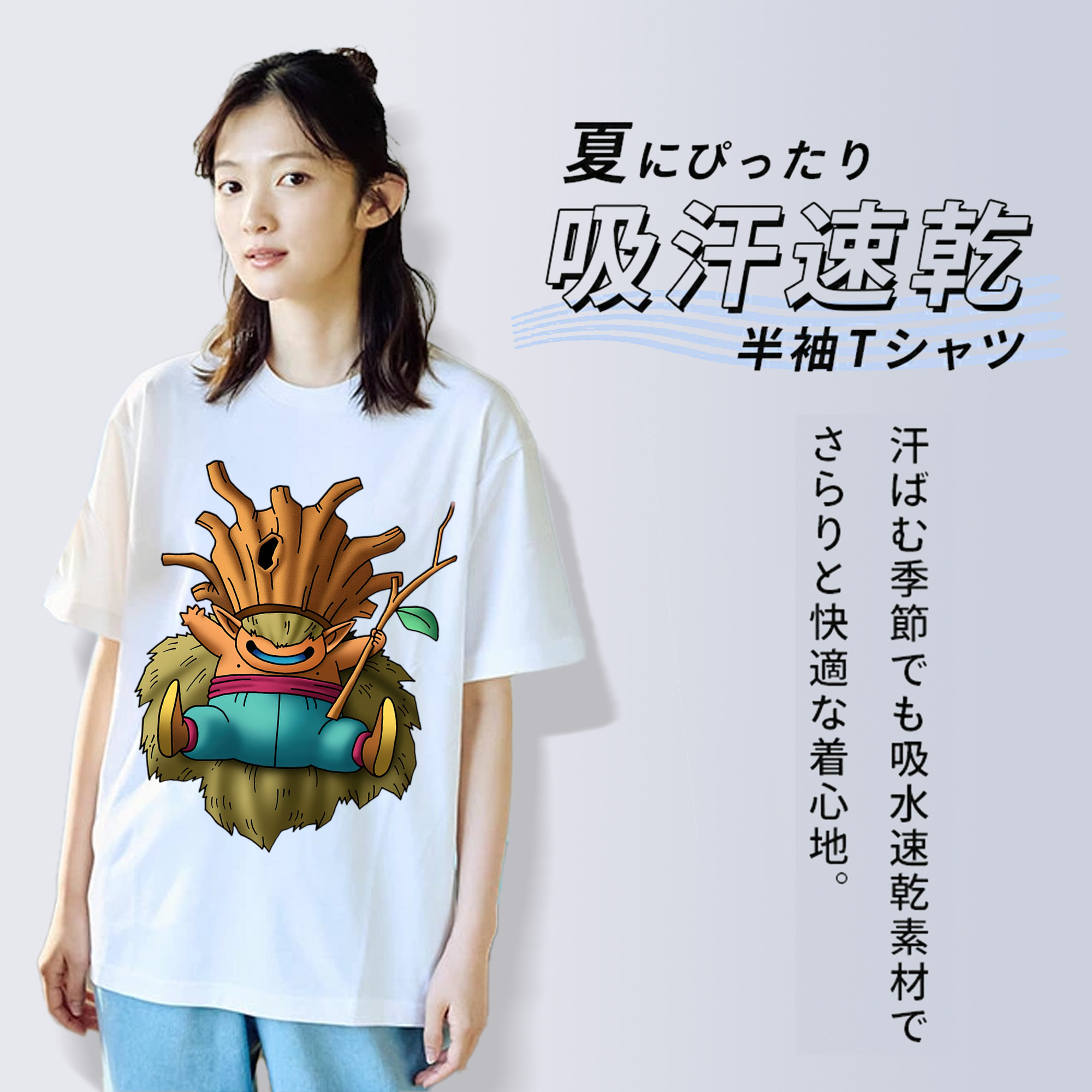 ドラゴンクエスト Doragon Kuesuto Dragon Quest レディースカジュアルプリントTシャツ（綿100％）