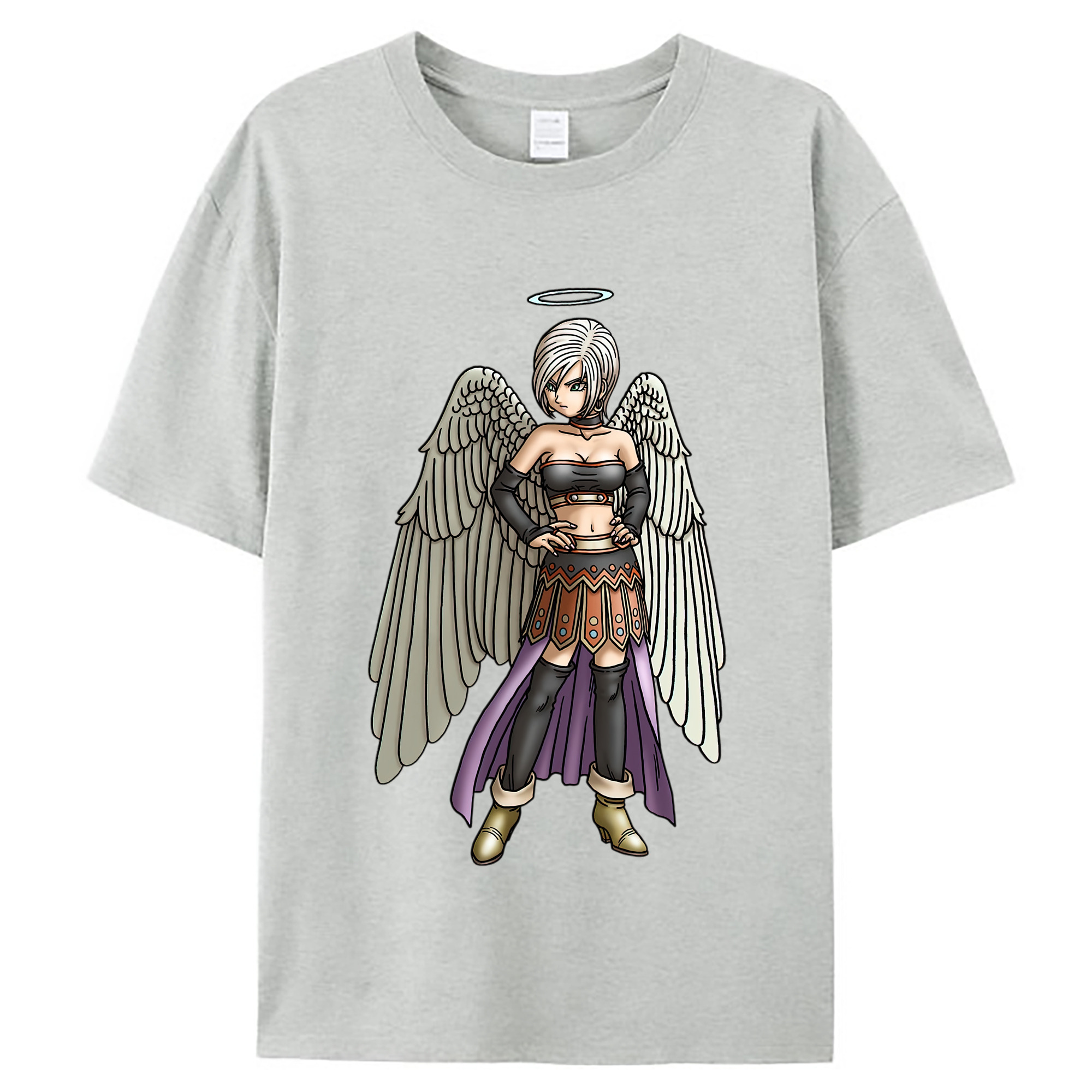 （画像用） ドラゴンクエスト Doragon Kuesuto Dragon Quest レディースカジュアルプリントTシャツ（綿100％）
