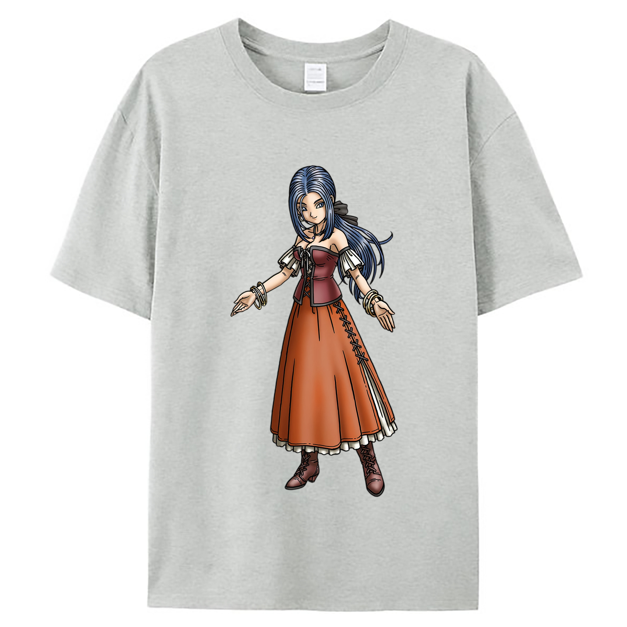 （画像用） ドラゴンクエスト Doragon Kuesuto Dragon Quest レディースカジュアルプリントTシャツ（綿100％）