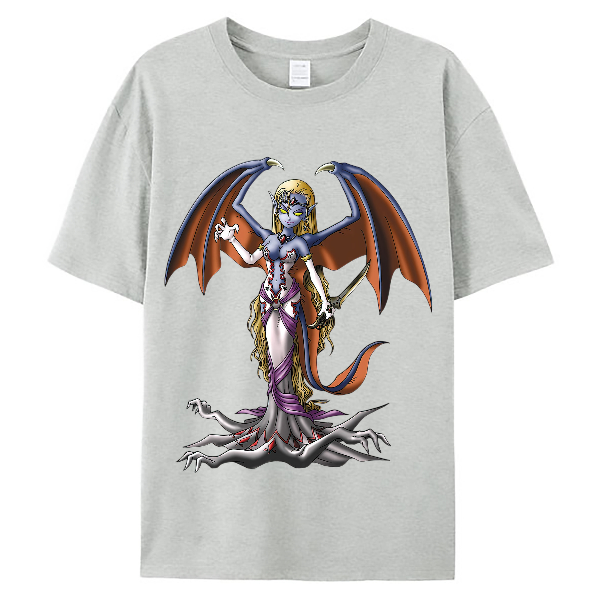（画像用） ドラゴンクエスト Doragon Kuesuto Dragon Quest レディースカジュアルプリントTシャツ（綿100％）