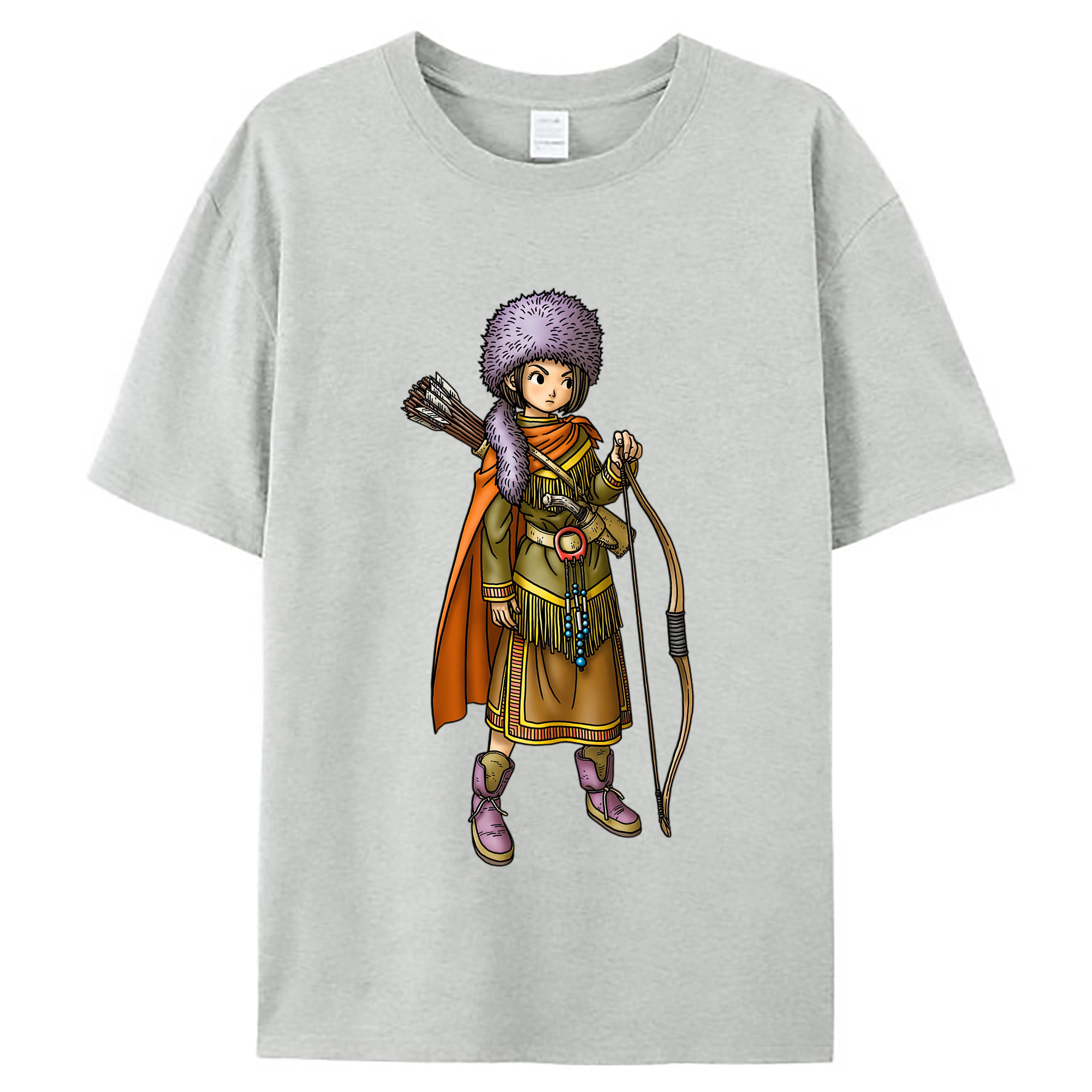 （画像用） ドラゴンクエスト Doragon Kuesuto Dragon Quest レディースカジュアルプリントTシャツ（綿100％）
