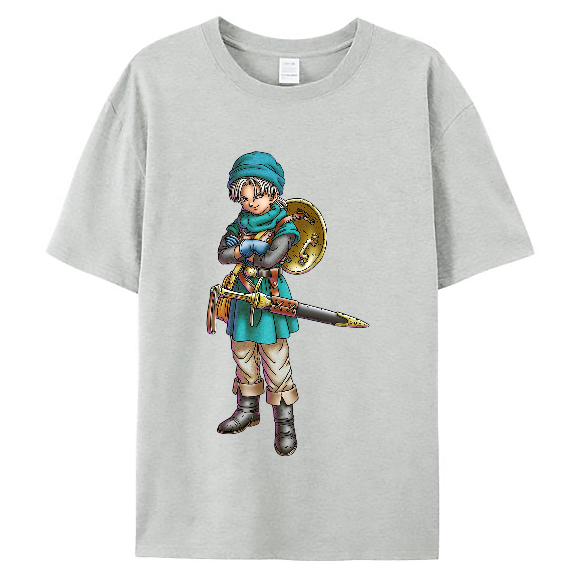 （画像用） ドラゴンクエスト Doragon Kuesuto Dragon Quest レディースカジュアルプリントTシャツ（綿100％）