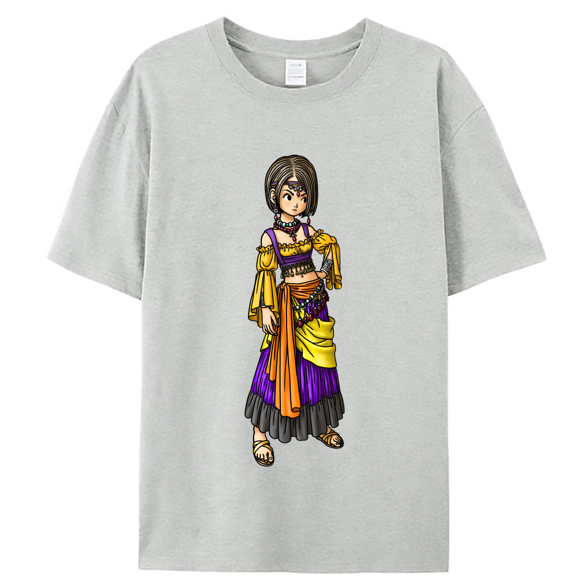 （画像用） ドラゴンクエスト Doragon Kuesuto Dragon Quest レディースカジュアルプリントTシャツ（綿100％）