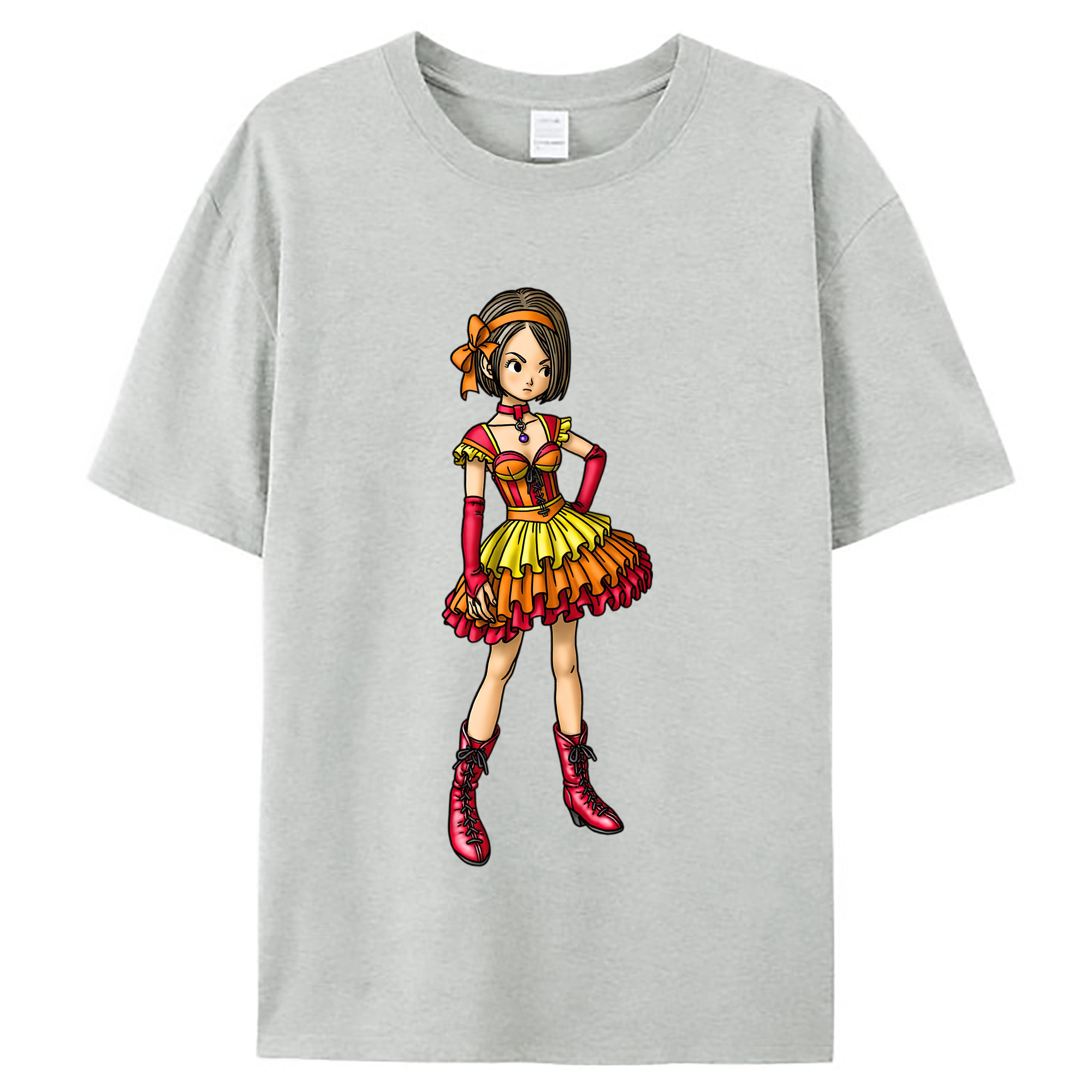 （画像用） ドラゴンクエスト Doragon Kuesuto Dragon Quest レディースカジュアルプリントTシャツ（綿100％）