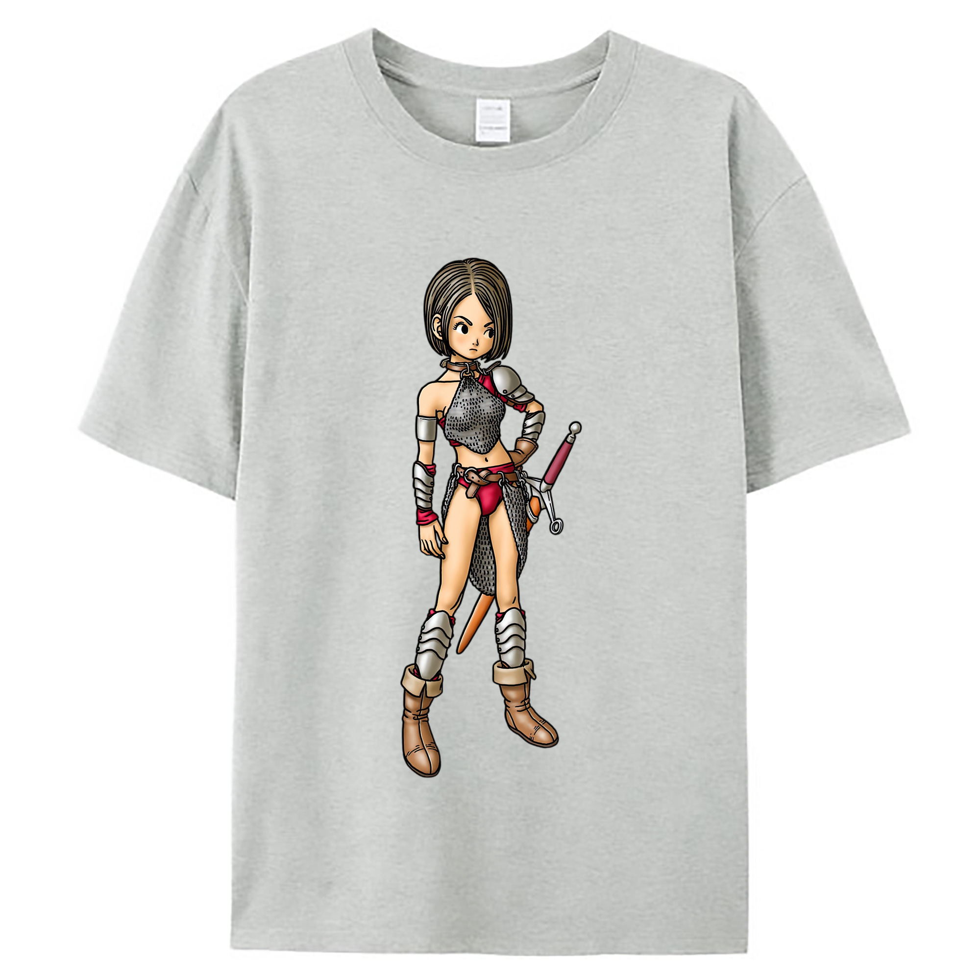 （画像用） ドラゴンクエスト Doragon Kuesuto Dragon Quest レディースカジュアルプリントTシャツ（綿100％）