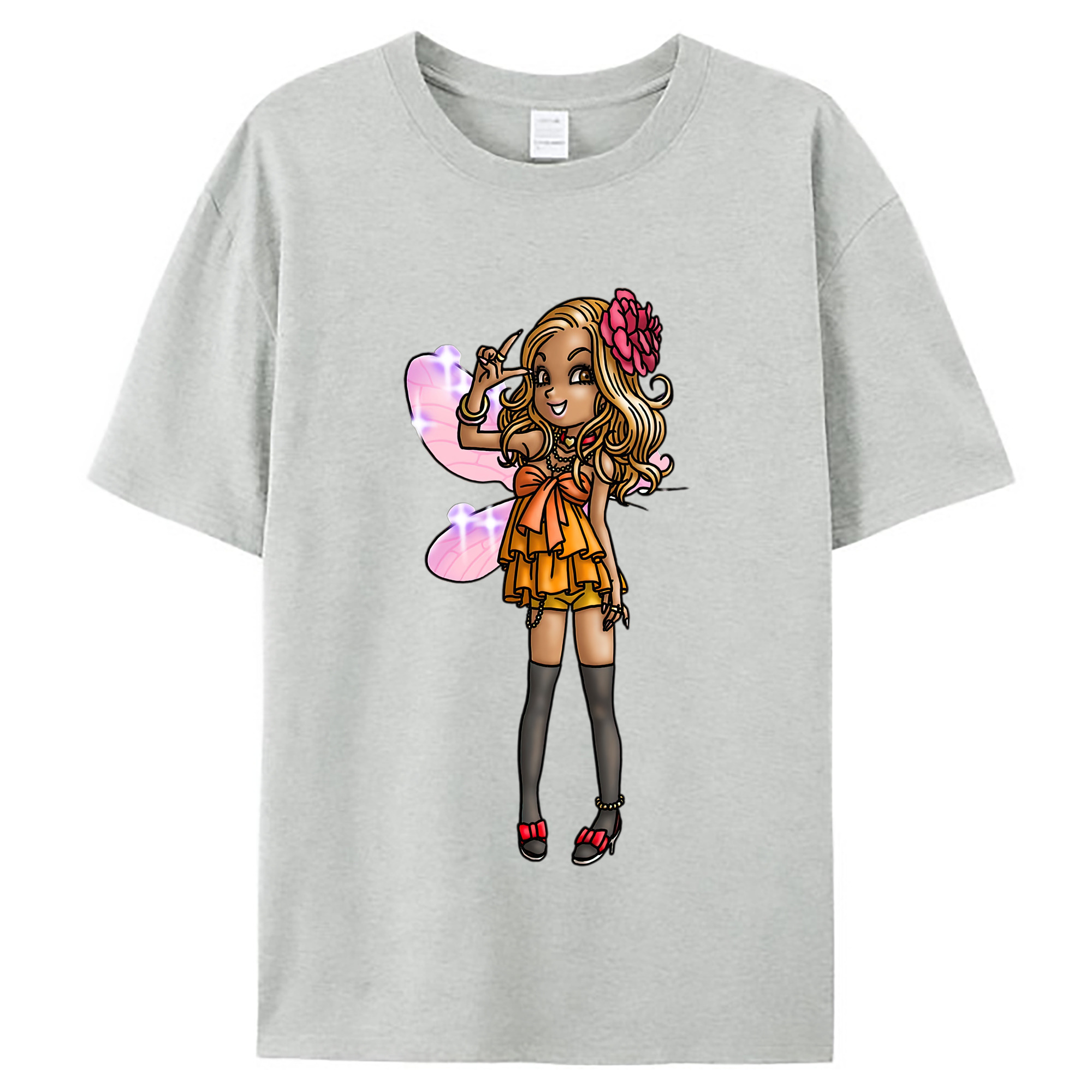 （画像用） ドラゴンクエスト Doragon Kuesuto Dragon Quest レディースカジュアルプリントTシャツ（綿100％）